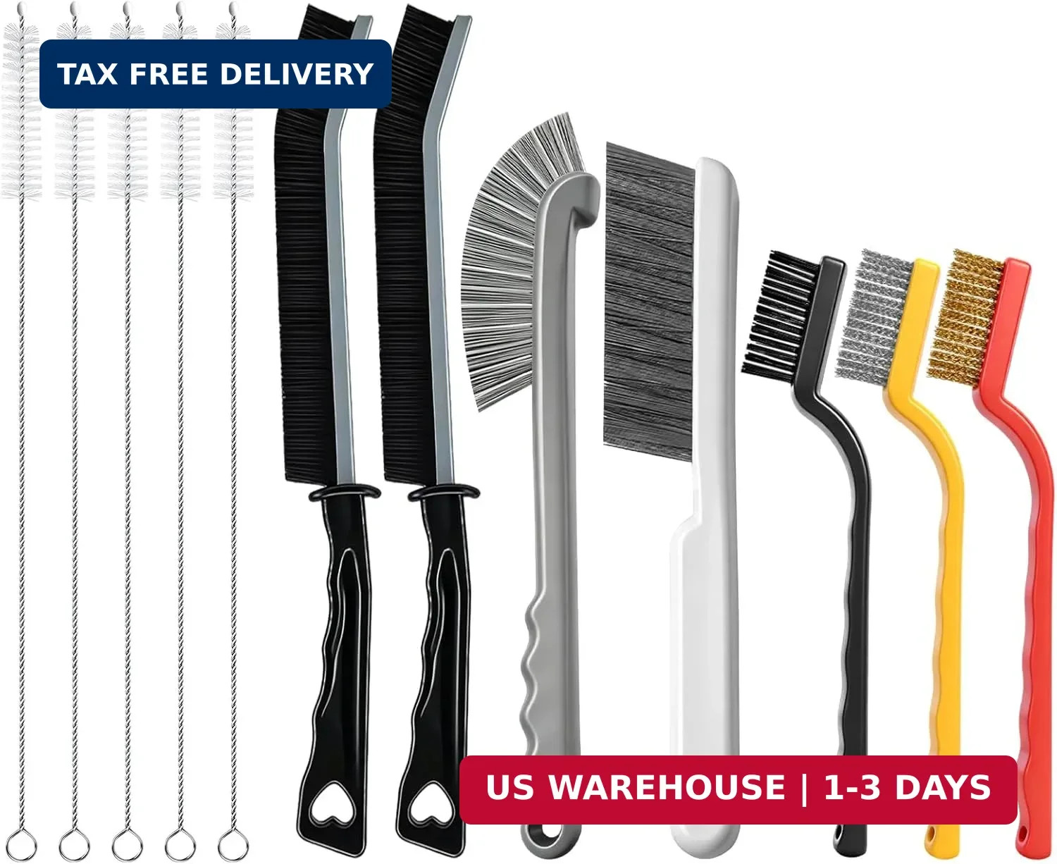 12pcs Crevice Cleaning Brush, Straw Cleaner Brush, Hard Bristle Grout Brushes fo