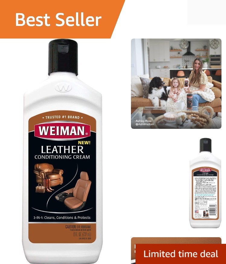 3 in 1 Deep Leather Cleaner & Conditioner Cream – Restores Leather Surfaces -…