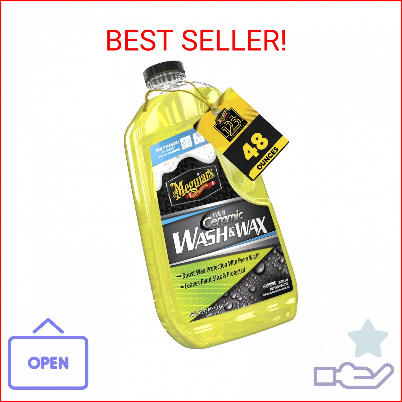 Meguiar’s Hybrid Ceramic Wash & Wax – Sophisticated Car Wash Gently Cleans and A
