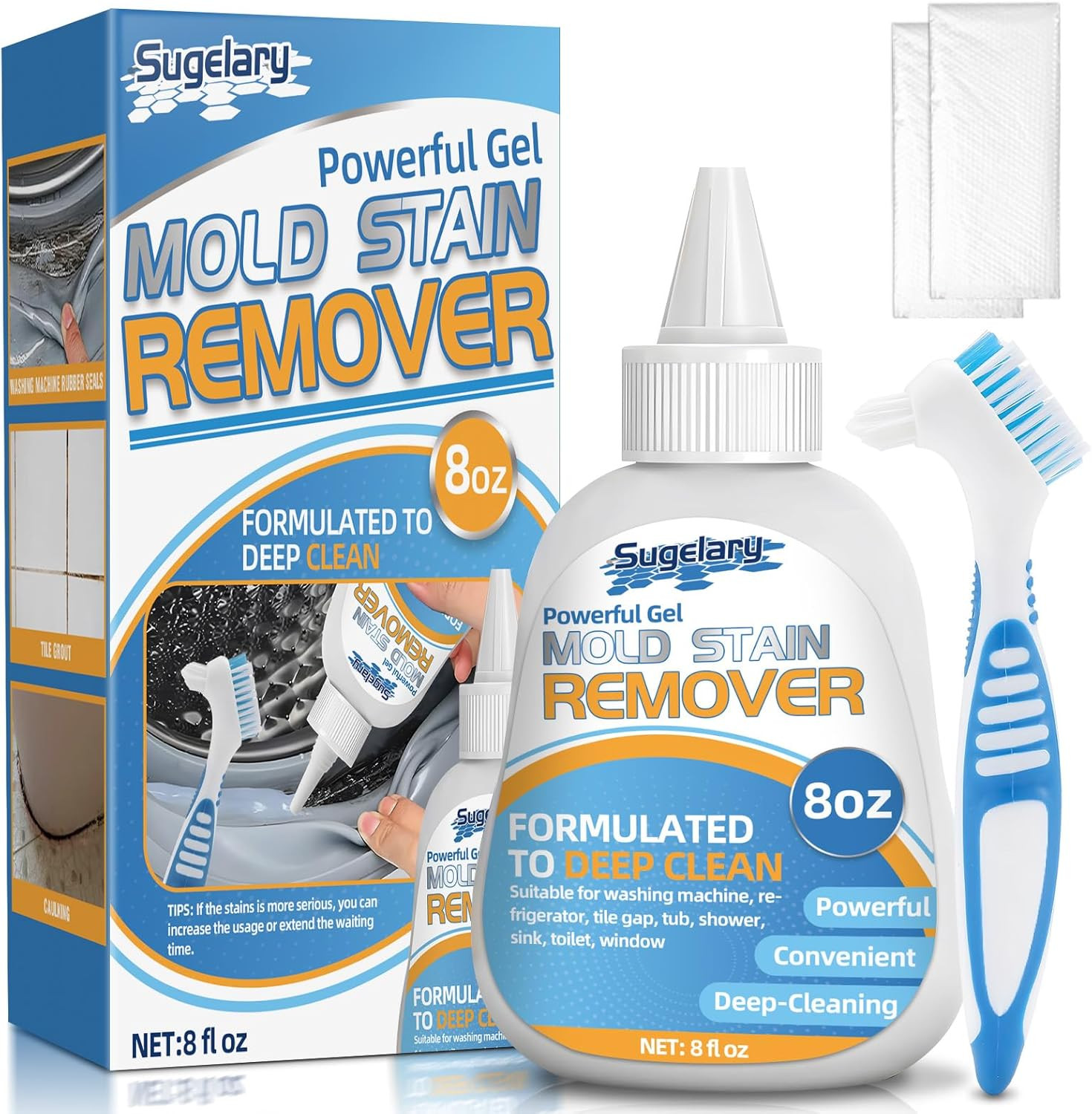Mold Stain Cleaner Gel, 8 Fl Oz All-Purpose Gel for Home Use on Washing Machine