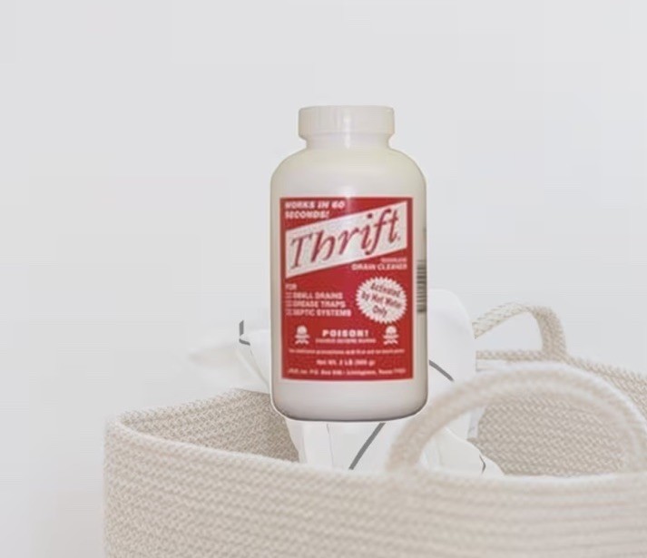 Thrift Odorless Powder Drain Cleaner 1 lb for Small Drains Grease Traps Septic