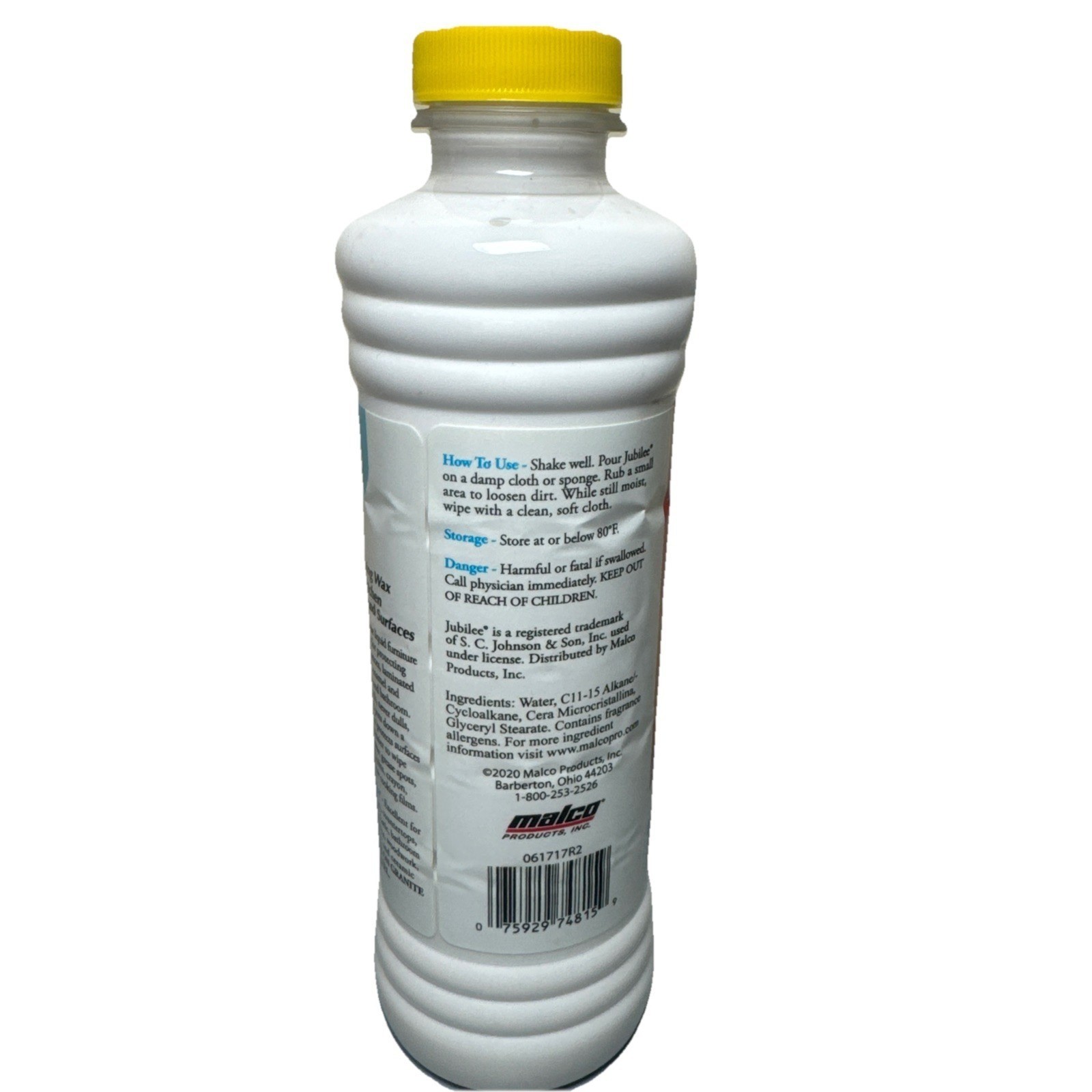 Jubilee Kitchen Wax Protector Shine Cleaner 16 oz Bottle Yellow Cap 2020 NOS