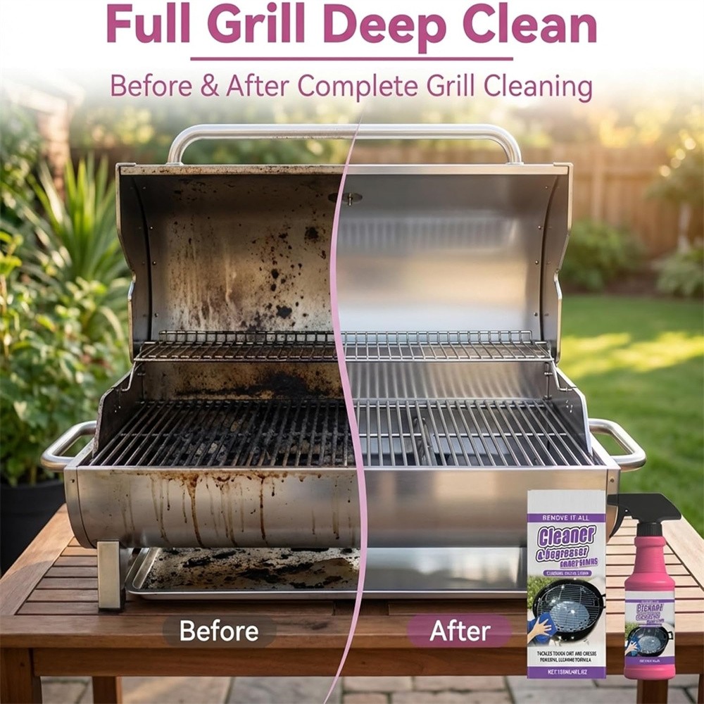 Fast-Acting Heavy-Duty Max Grill Degreaser Spray BBQ Cleaner Grease Remover