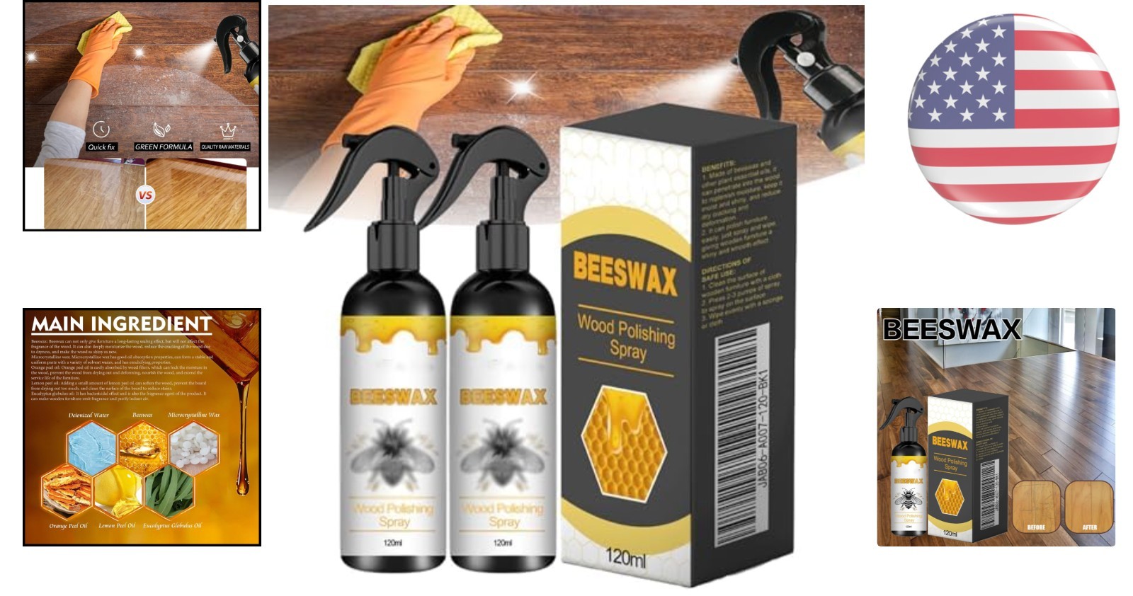 Natural Beeswax Care Spray & Restorer – 120ml Non-Toxic Cleaner for All Surfaces
