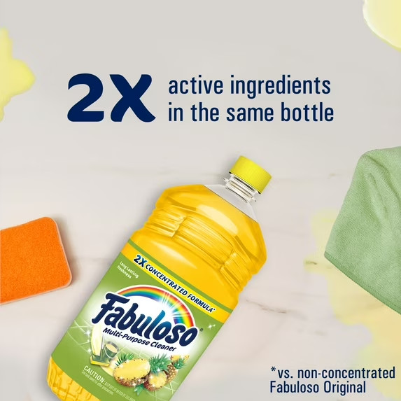 Fabuloso Multi-Purpose Cleaner, 2X Concentrated Formula, Floor Cleaner, Pineappl
