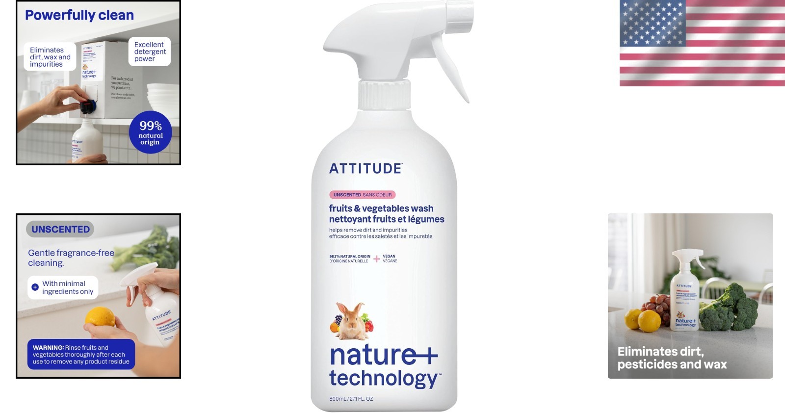 Effective Unscented Produce Wash – 27.1 Fl Oz Plant-Based & Safe for Family