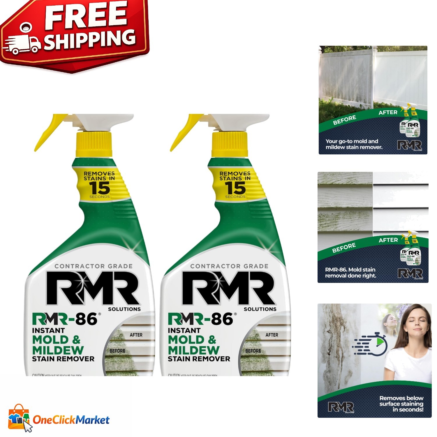 Professional Strength RMR-86 Mold & Mildew Spray, 32oz – Multi-Surface Cleaner
