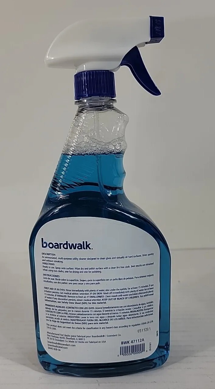 Boardwalk Industrial Strength Glass Cleaner with Ammonia, 32 oz. New