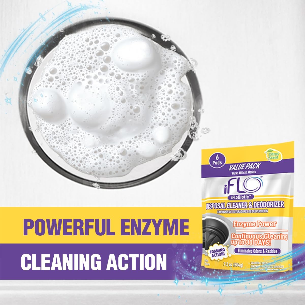 6 PCS Foaming Garbage Disposal Cleaner Pod Biotic Odor Removal Sink Wash
