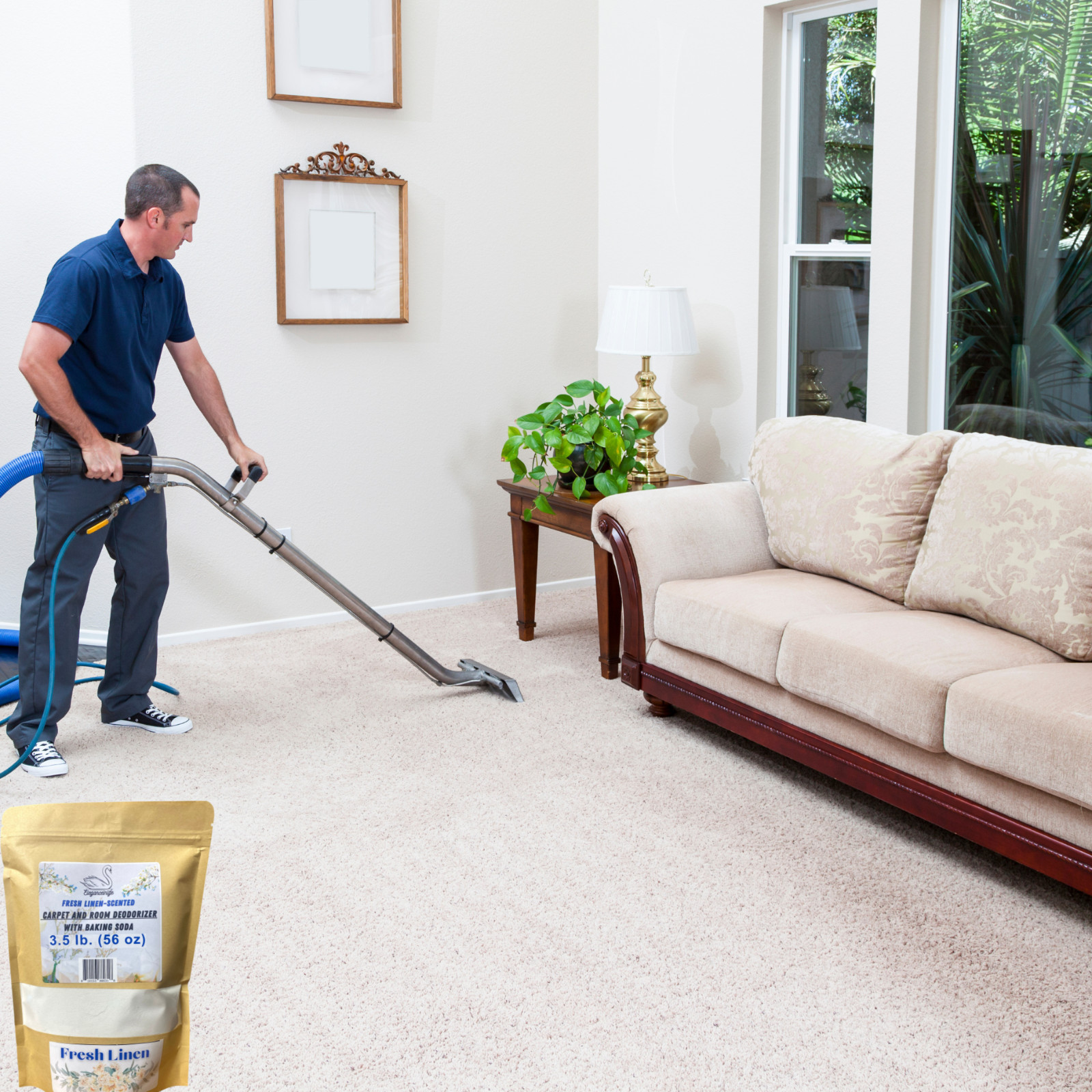 Eleganceinlife Fresh Linen-Scented Carpet and Room Deodorizer Baking Soda 3.5 LB