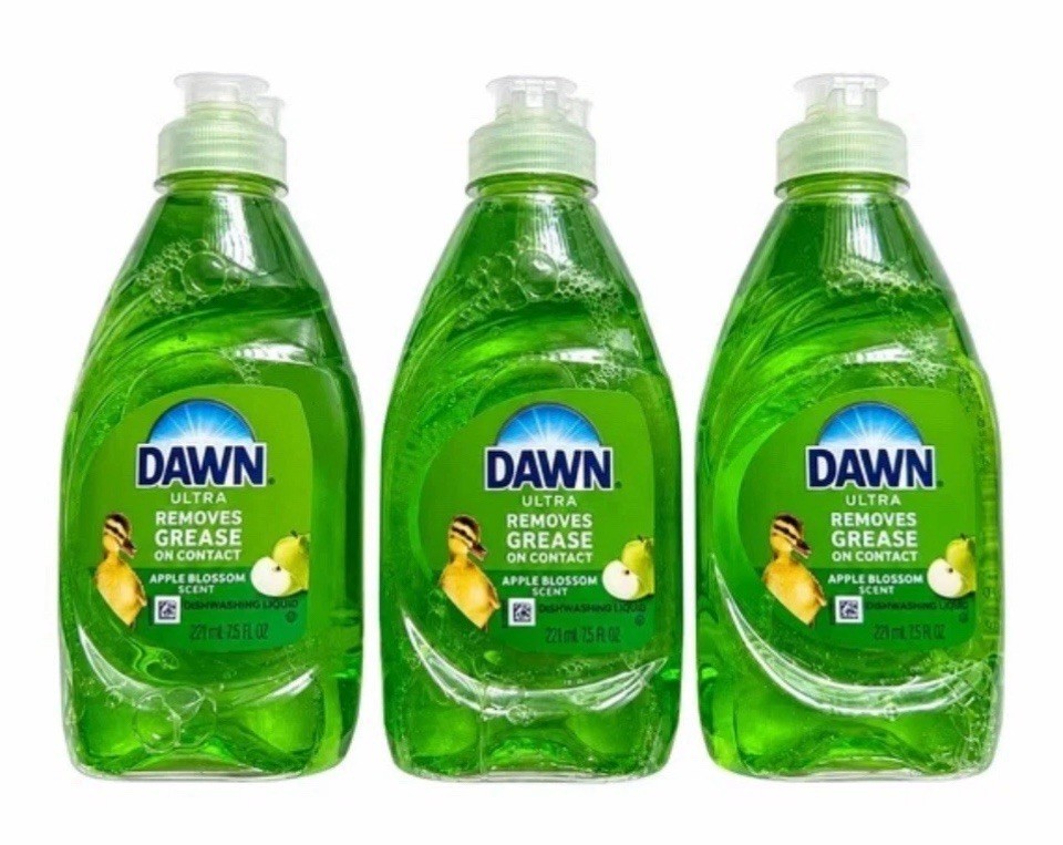 Dawn Ultra Removes Grease Dishwashing Liquid, Apple Blossom, 7.5 fl oz, 3 Pack