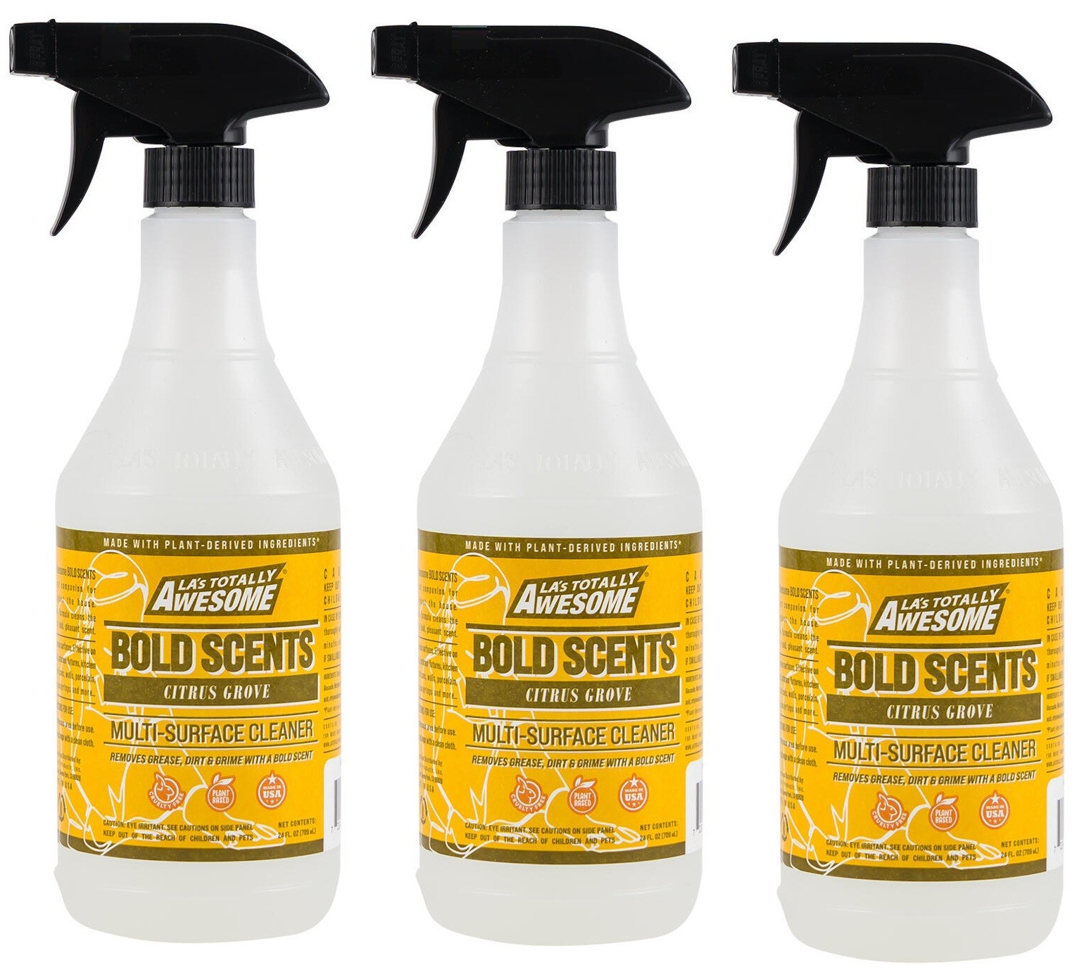 3 PACK- LA’s Totally Awesome Citrus Plant-Based Cleaner Removes Grease 24 Oz.