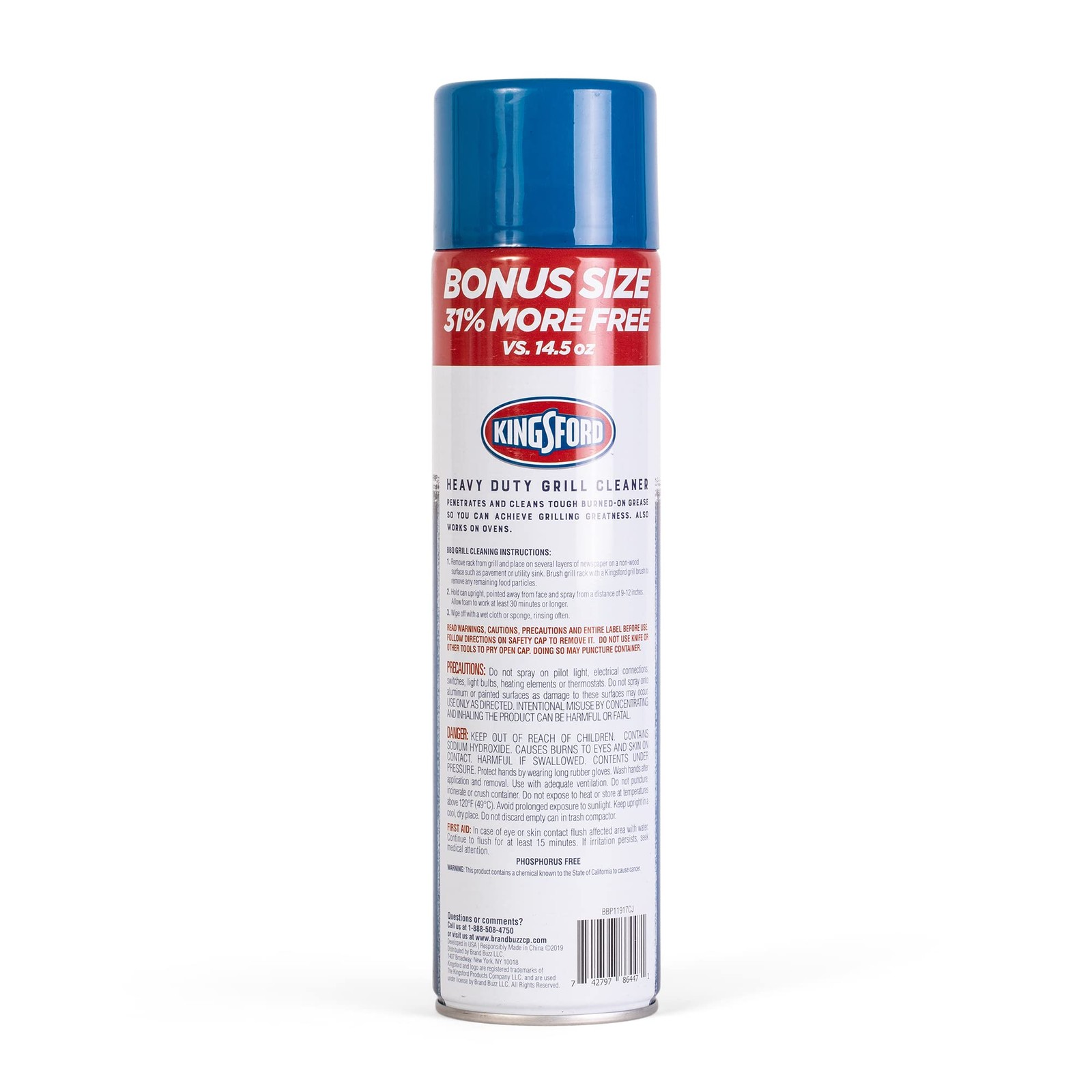 Heavy Duty Foaming Grill Cleaner Spray, BBQ Degreaser for Charcoal & Gas Gril…