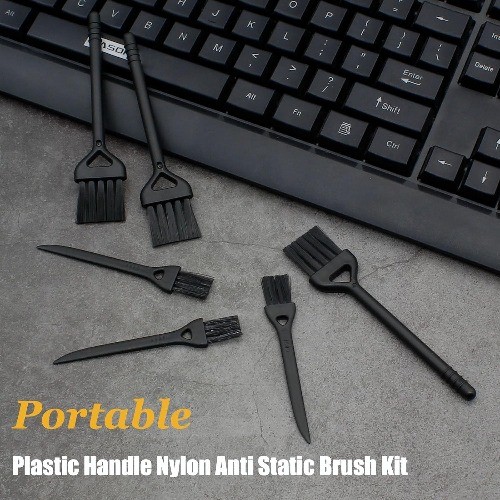 Keyboard Cleaning Brush, 6 Pcs Plastic Handle Nylon Anti Static Brush Kit Fit fo