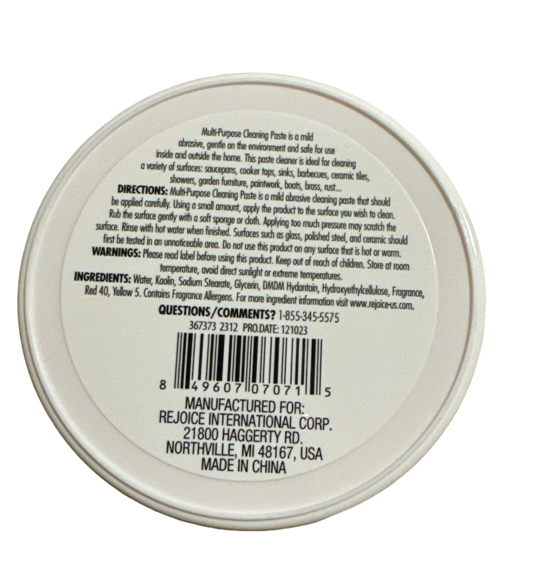 Milti-Purpose Cleaning Paste Multi Surface: Net Wt. 7oz (198g)