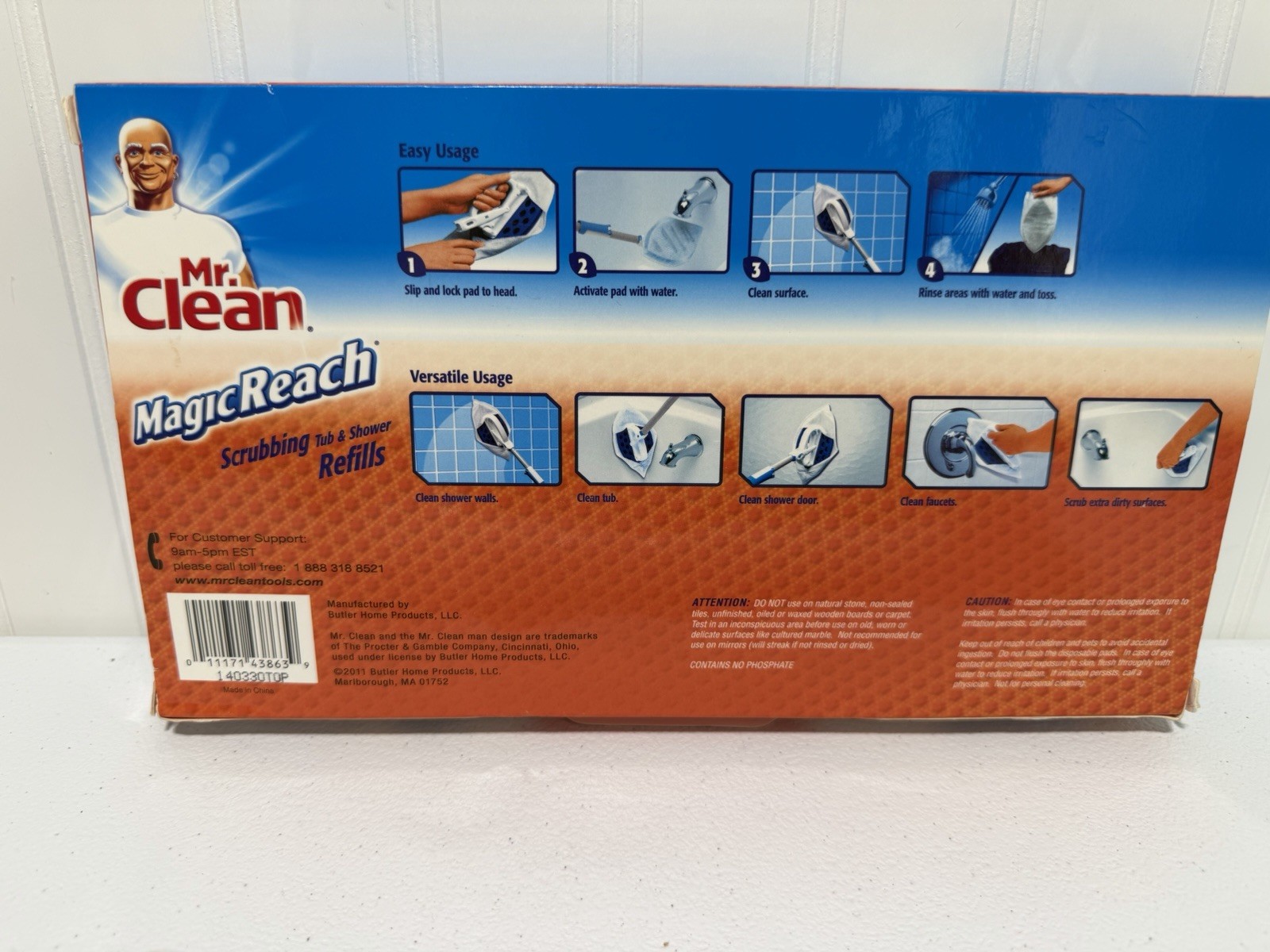 Mr. Clean Magic Reach Scrubbing Tub & Shower Refill Open Box 8 Count