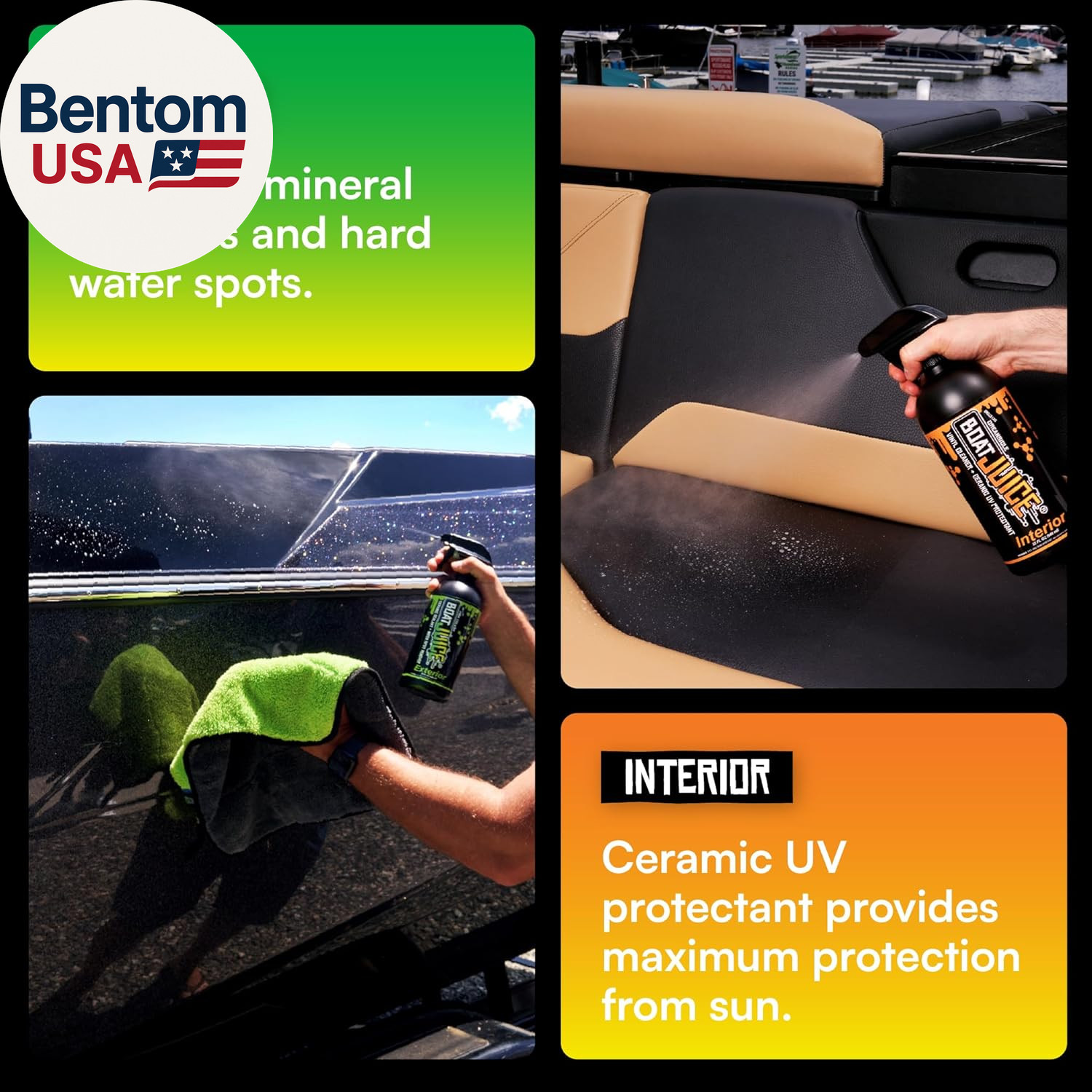 Luxury Boat Cleaning Kit | Interior Vinyl Seat Cleaner, Exterior Cleaner & Prote