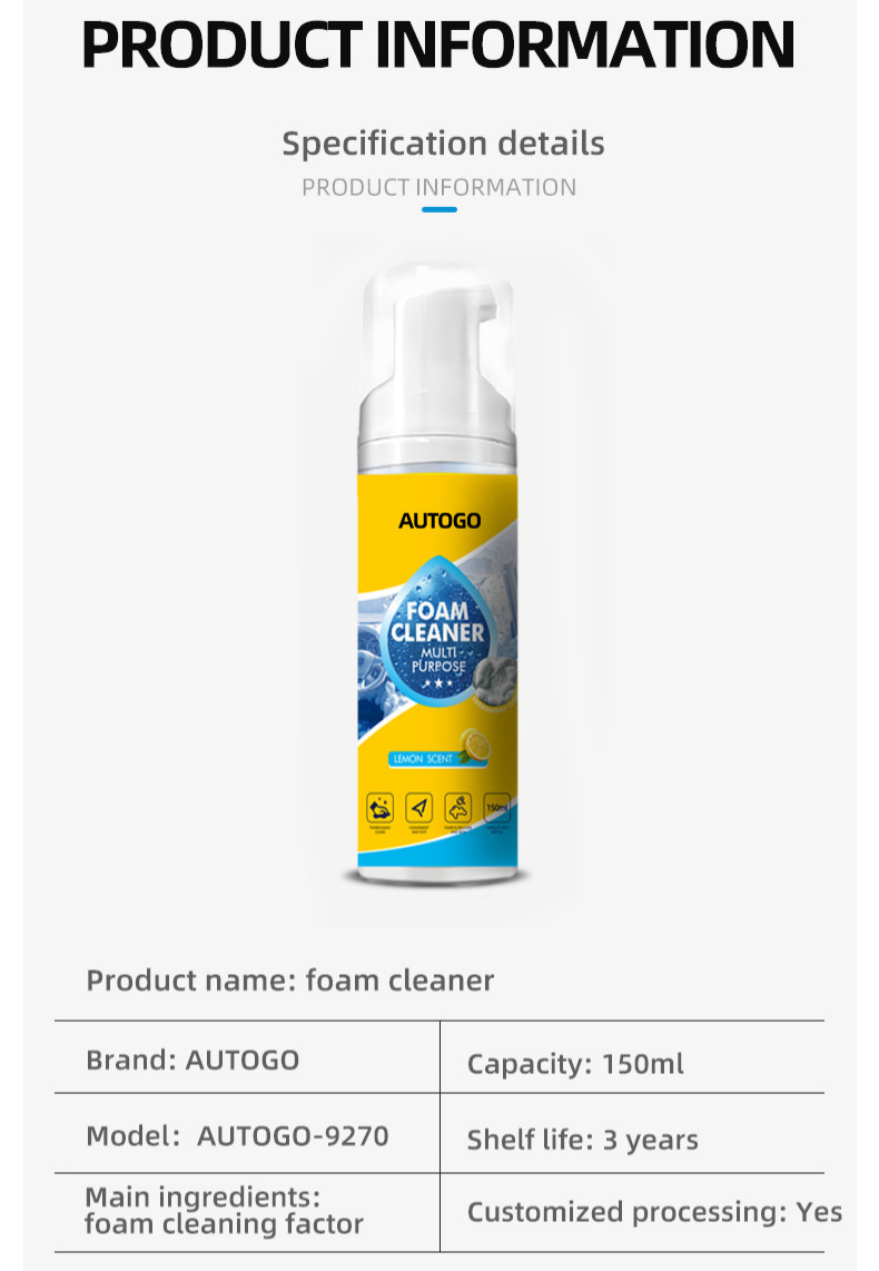 150ml 4-in-1 Multi-Enzyme Foam Cleaner,All-Purpose Spray 5oz with Sponge & Towel