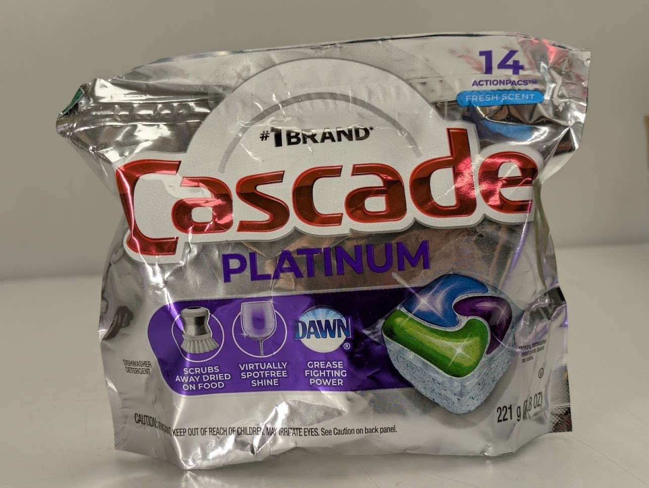 Pack of 2 Cascade Platinum Fresh Scent Pods Dishwasher Detergent 14/Pack 221 g