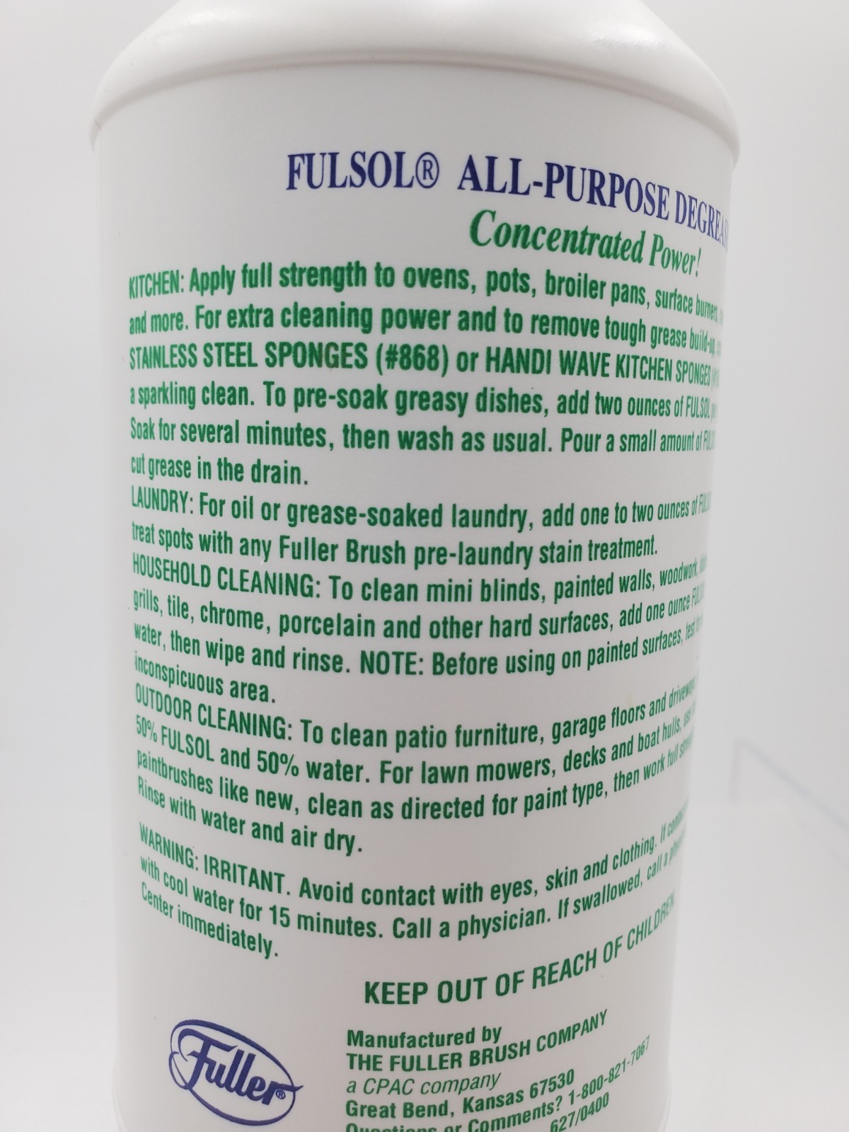 HTF Fuller Fulsol All Purpose Degreaser 32 oz Dissolves Grease Grime