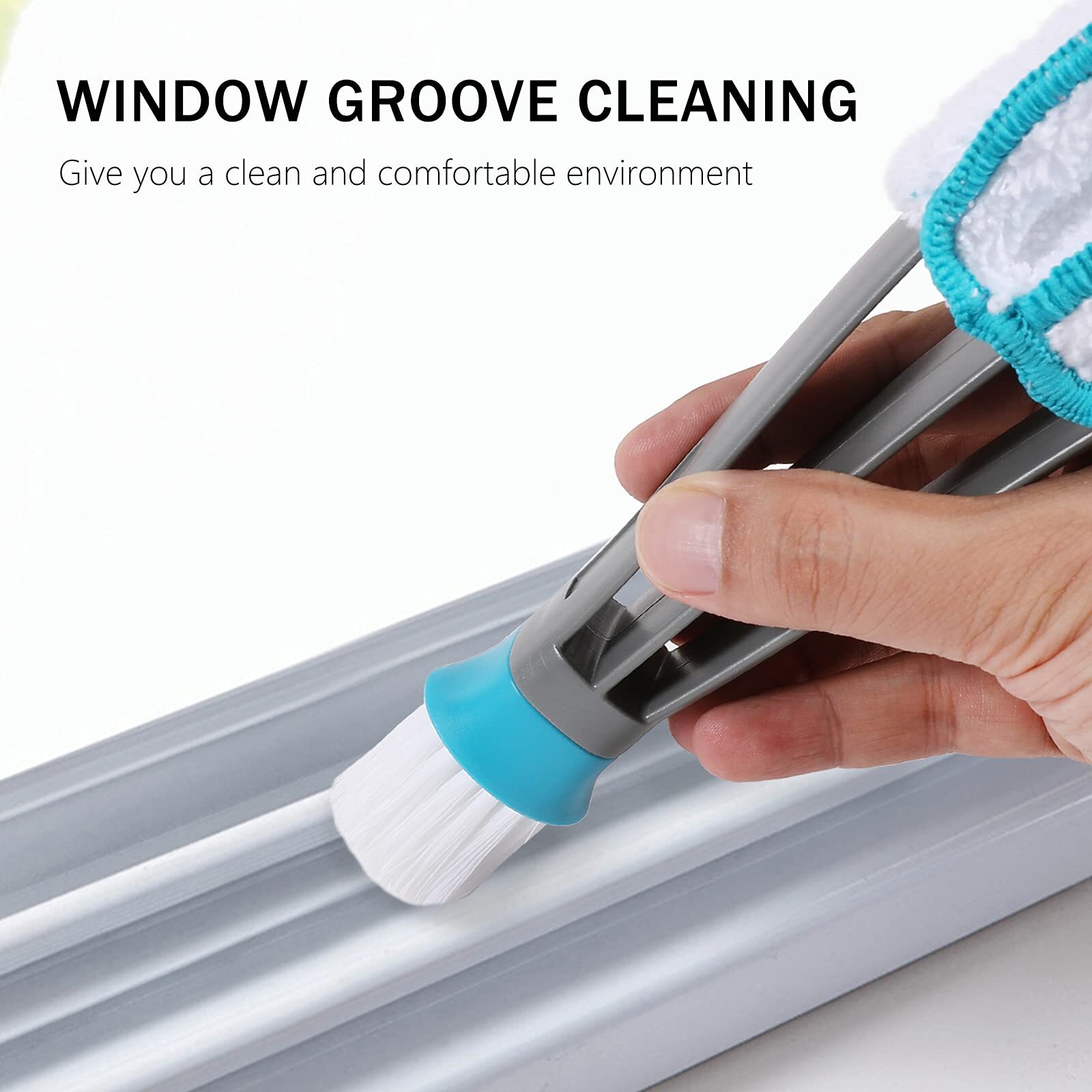 Blind Duster Window Cleaner Duster Brush With 4 Microfiber Sleeves Cleaning Tool
