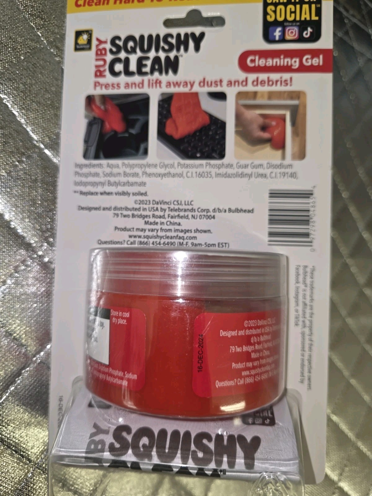 Ruby Squishy Clean Cleaning Gel: Lift Away Dust & Debris Auto/Home/Office *NEW*