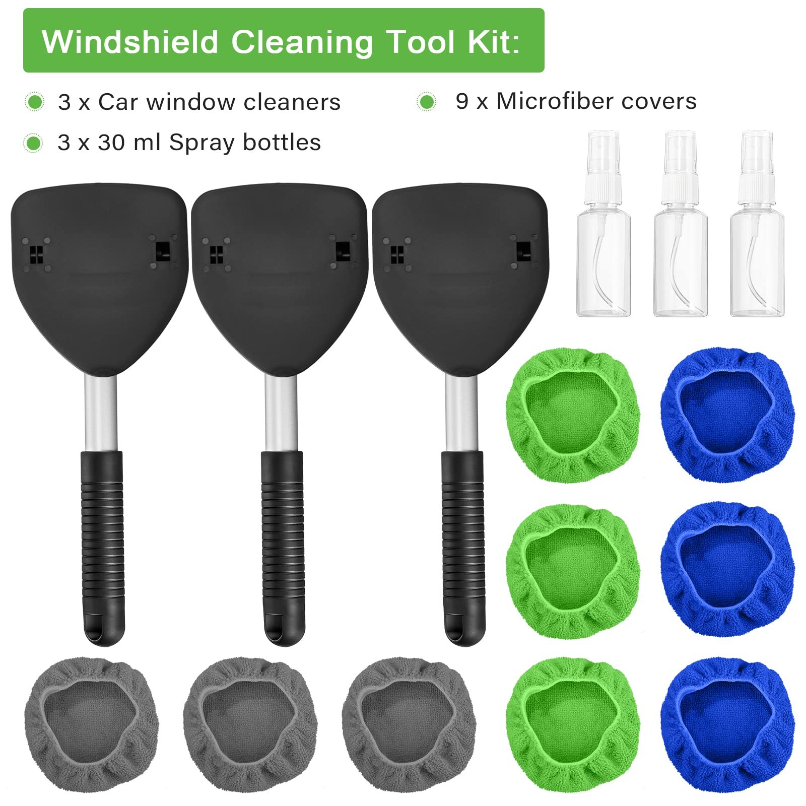 3 Pcs Microfiber Car Windshield Cleaner Tool Car Interior Detailing Cleaning …