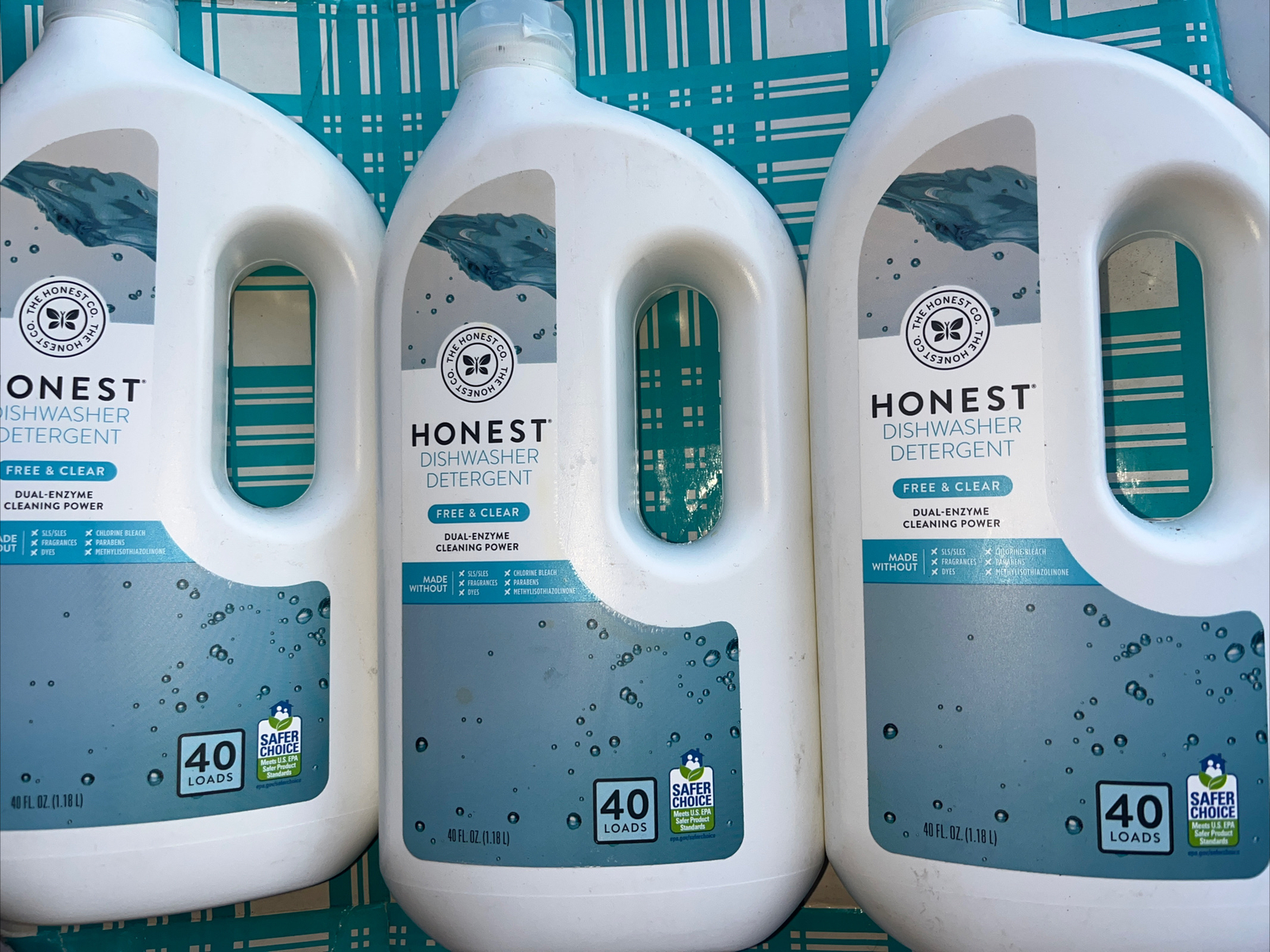 HONEST Dishwasher Detergent FREE & CLEAR 120 Loads, (40 fl.oz X 3) 👀