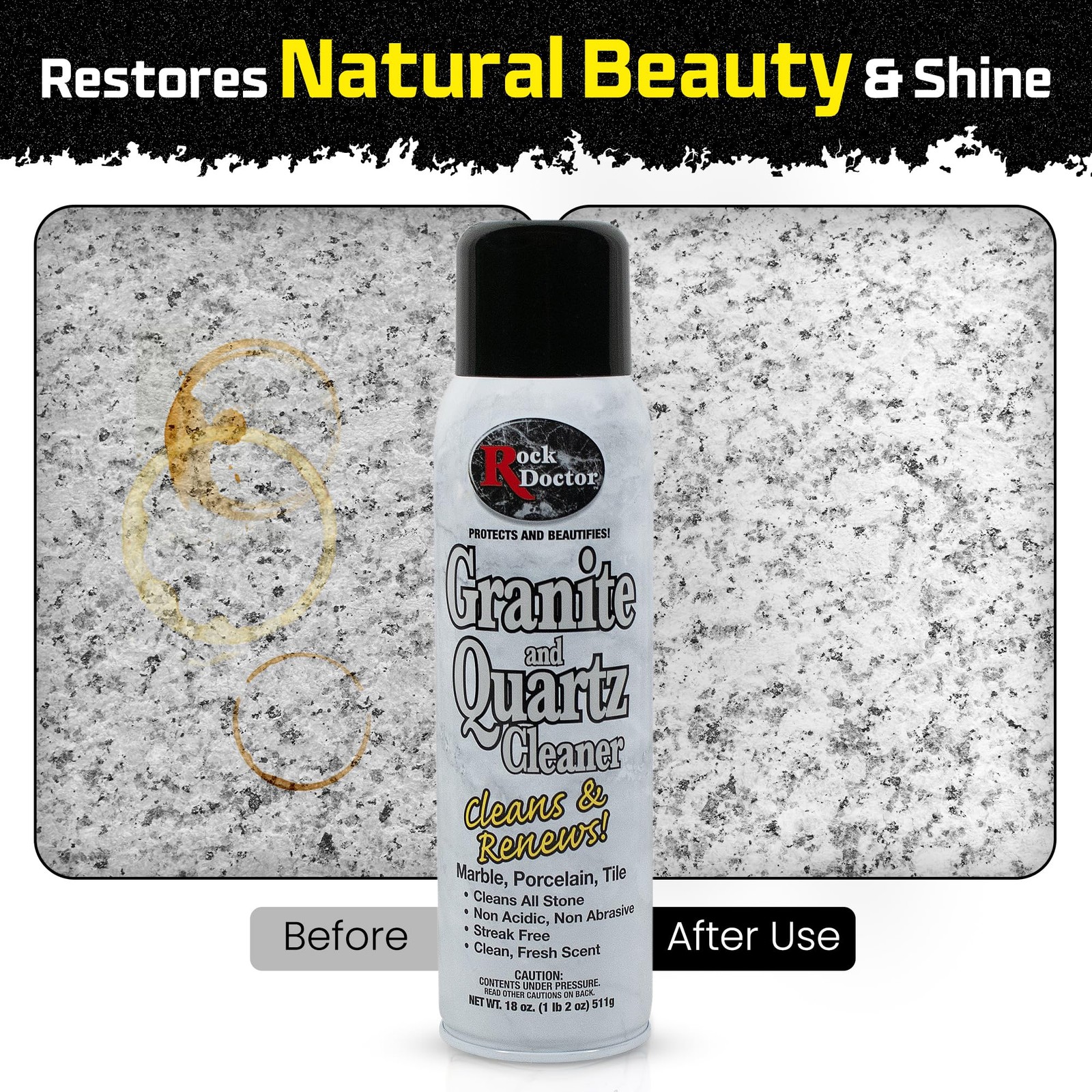 Granite & Quartz Cleaner Spray 18 oz. Can, Cleans Tile, Marble, Kitchen Count…