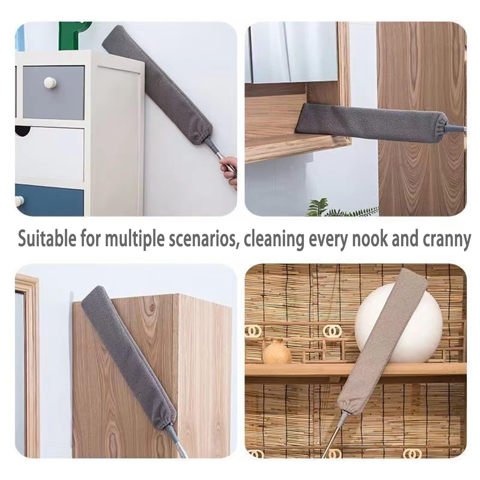 Retractable Gap Dust Cleaner Flat Duster for Under Appliances Household Clean…