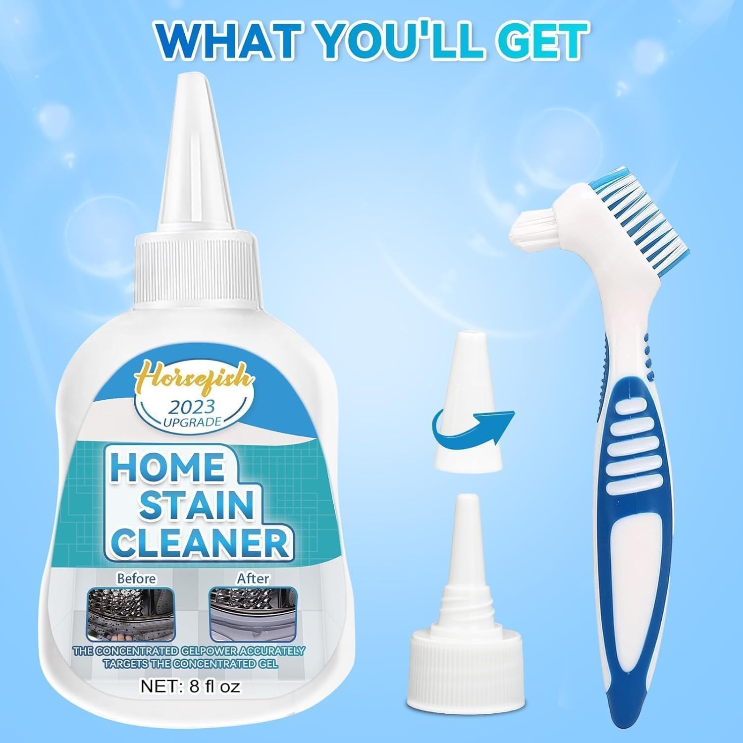 Mold Stain Remover Power Gel Cleaner for Front Loader Washing Machine Seal 7oz