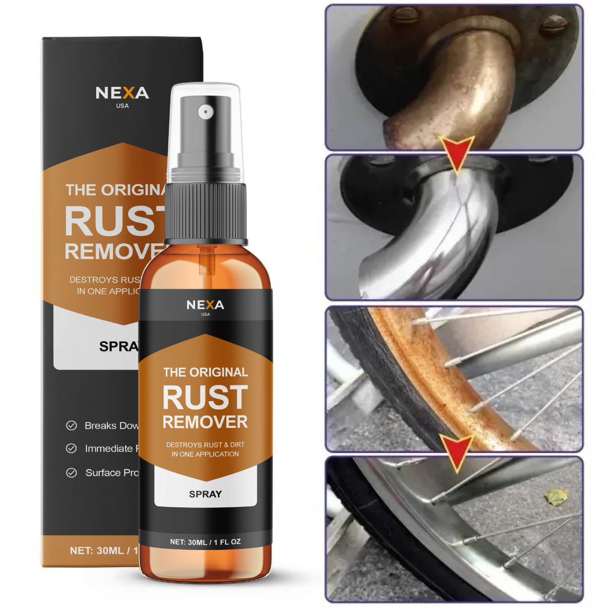 NEXA Rust Remover Spray – Fast-Acting Multi-Surface Cleaner | Removes Rust, 50mL