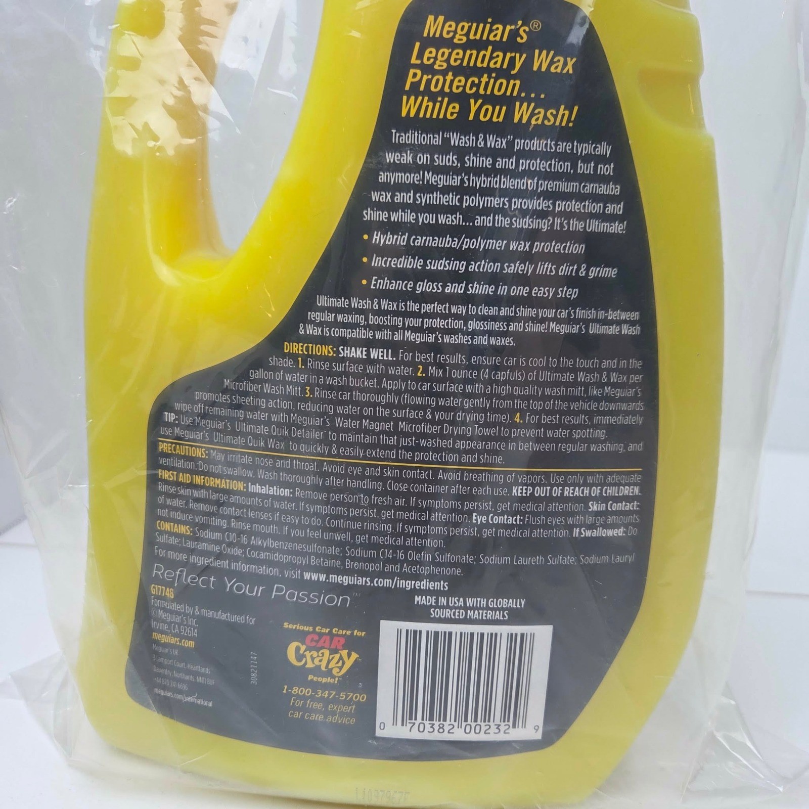 Meguiars Ultimate Wash and Wax Hydrophobic Polymer Technology 48OZ