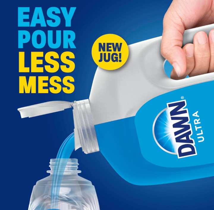 Dawn Ultra Original Dish Soap Refill Jug, Large Size Blue Liquid Dishwashing Det