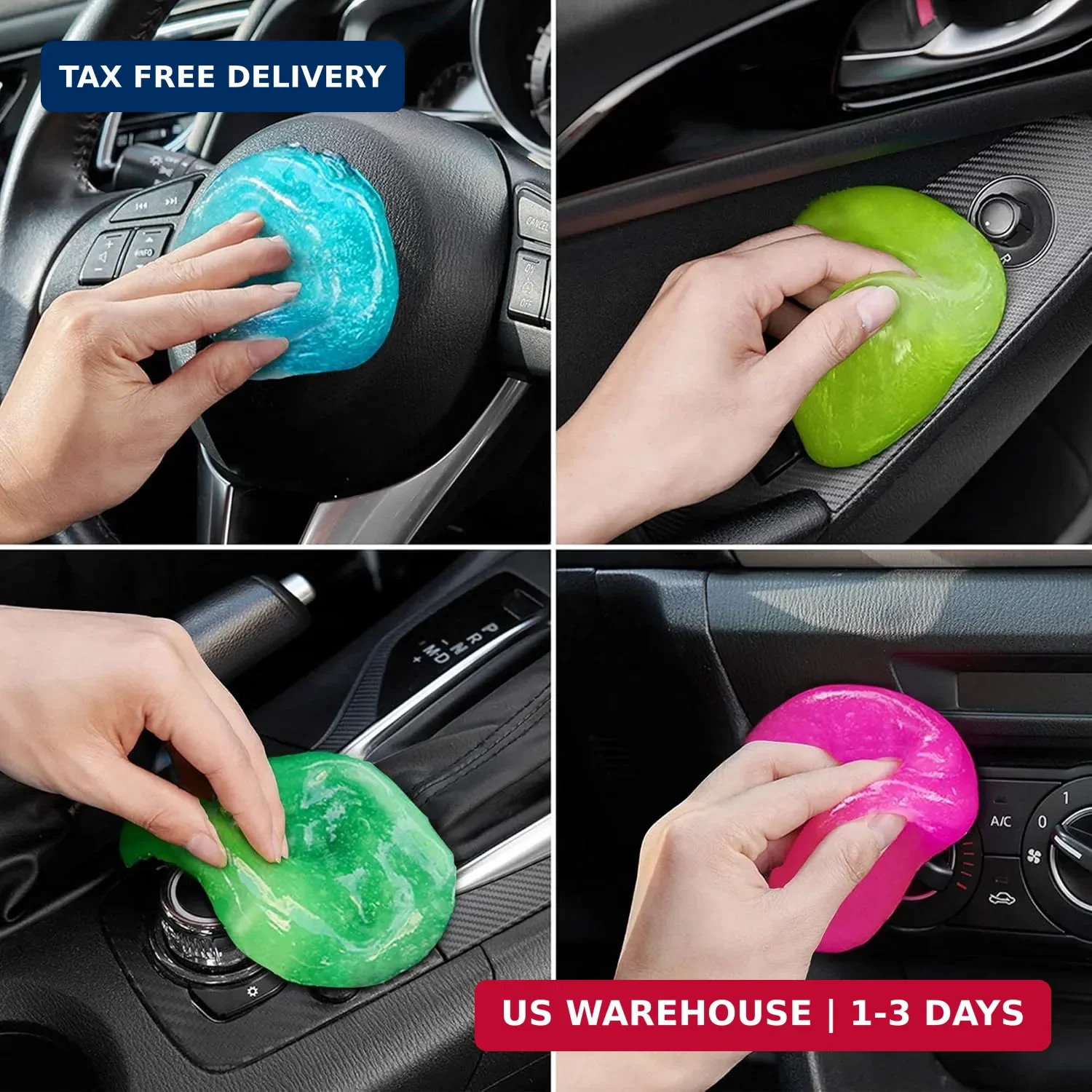 Car Cleaning Gels 4-Pack, Car Cleaning Putty Universal Auto Detailing Tools Car