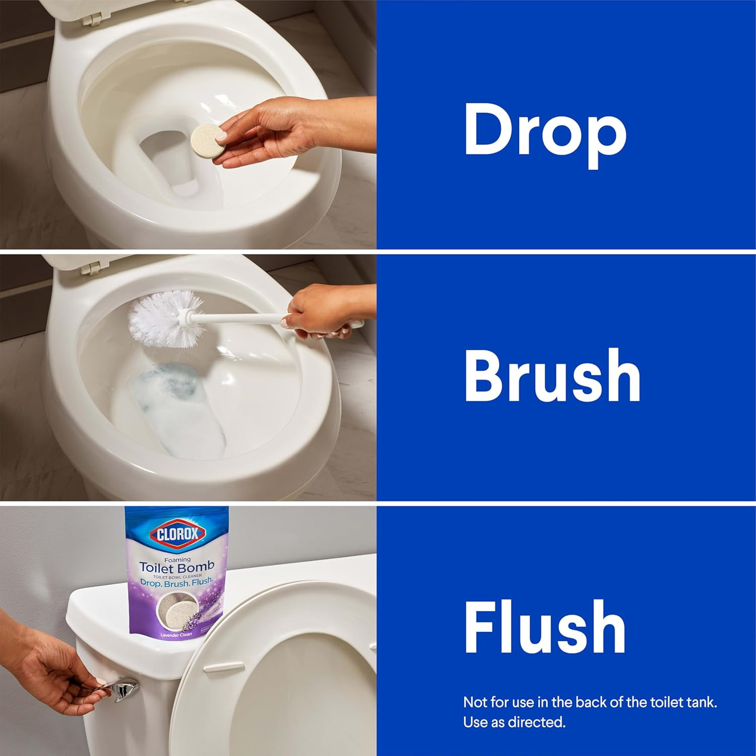 Foaming Toilet Bomb Toilet Bowl Cleaner, Bleach Free, Lavender Clean, 5 Count