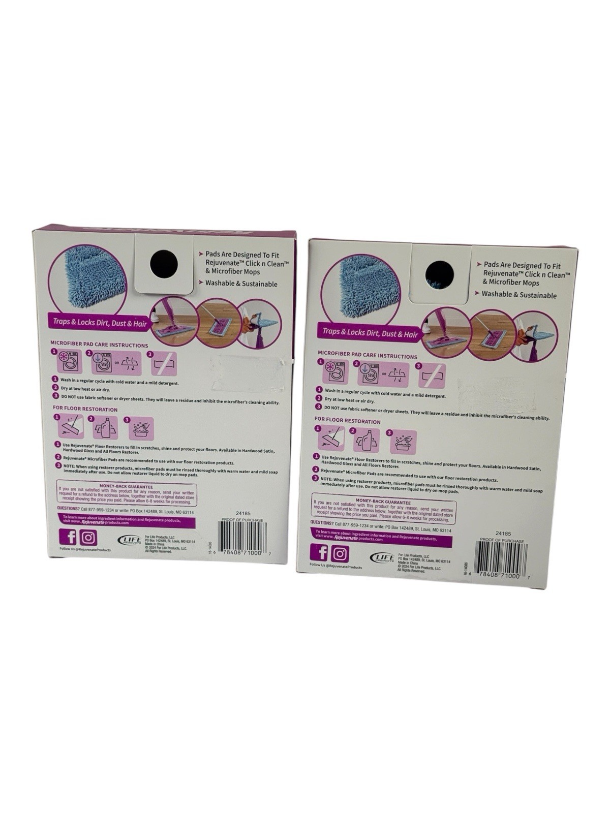 Rejuvenate Microfiber Cleaning Pads – 2 Pack – Click n Clean And Microfiber Mops