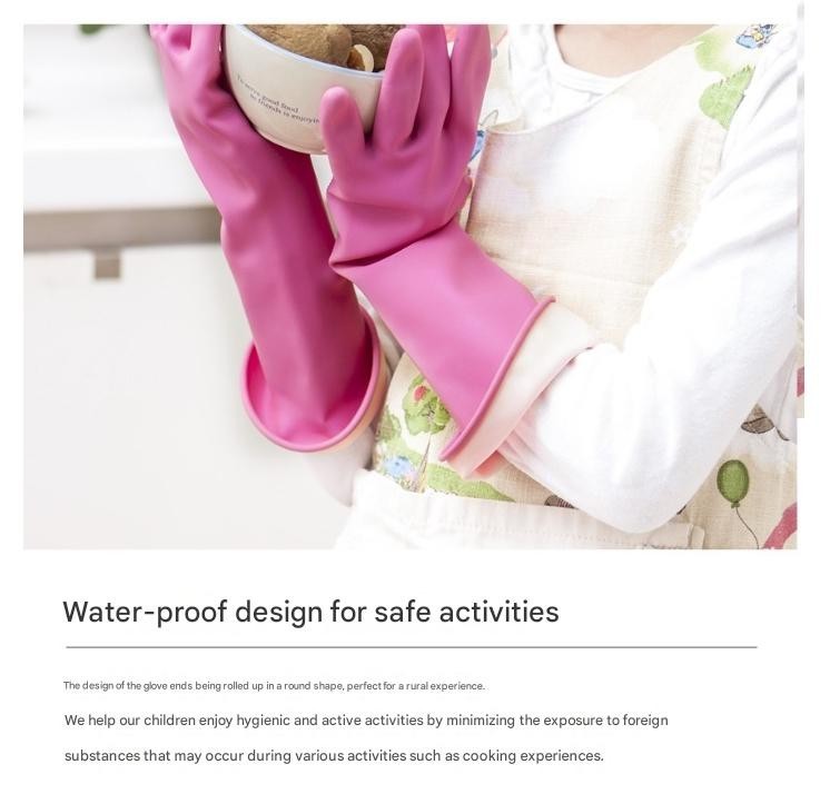 HOMEEDITION Kids Rubber Gloves 5 Pairs Dishwashing Cleaning Play NEW