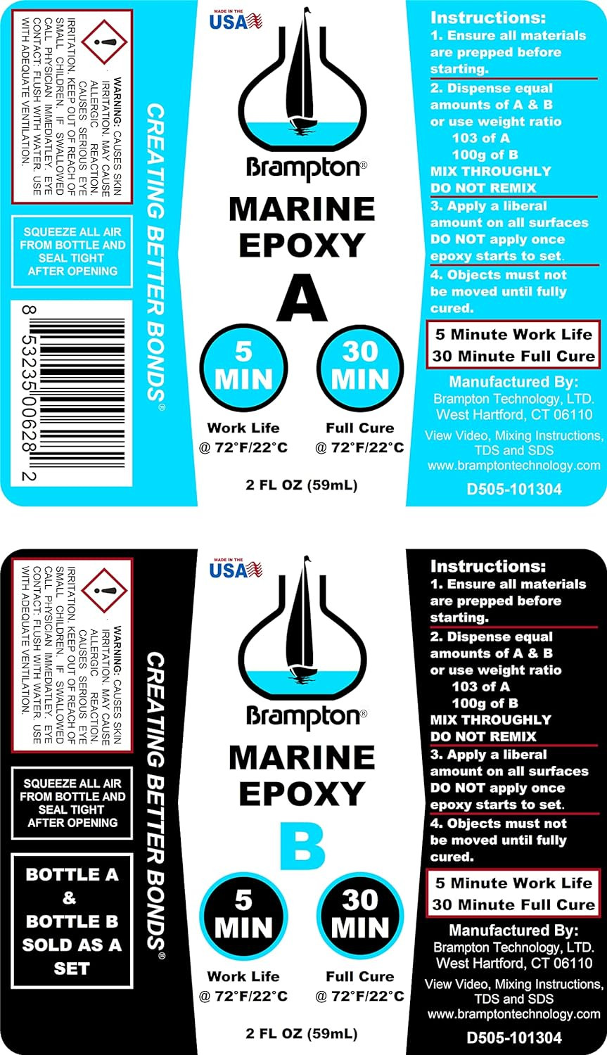 Brampton Marine Epoxy Strong Bonding for Boat Repair – Bonds in 30 Minutes, W…