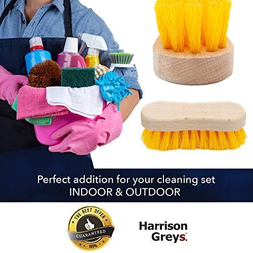 Scrub Brush Stiff Hard Bristles Heavy Duty Wooden Hand Brush Indoor Outdoor