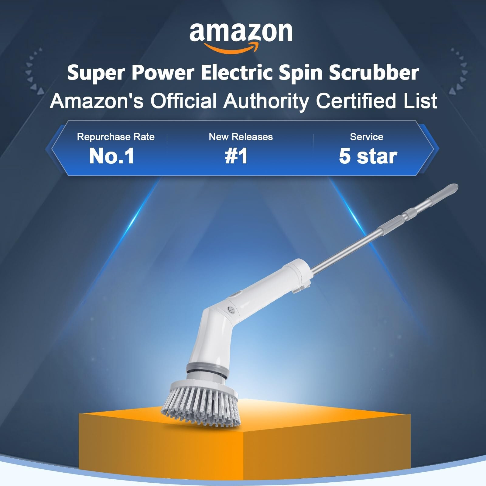 Qimedo Upgrade Rechargeable Electric Scrubber for Cleaning, 45-inch Handheld …