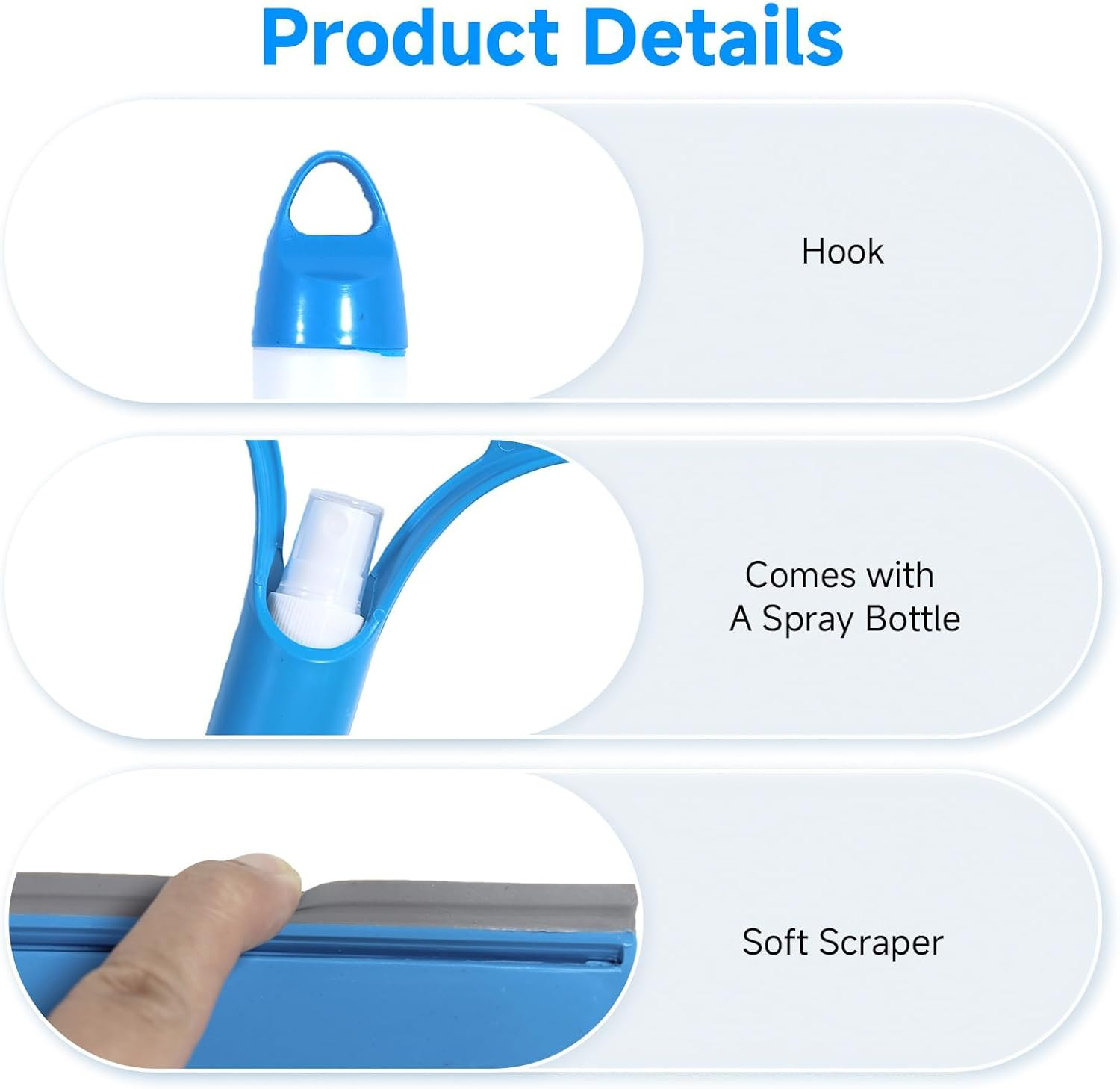 3 in 1 Window Cleaning Scraper with Sprayer, All-Purpose Squeegee for Shower …