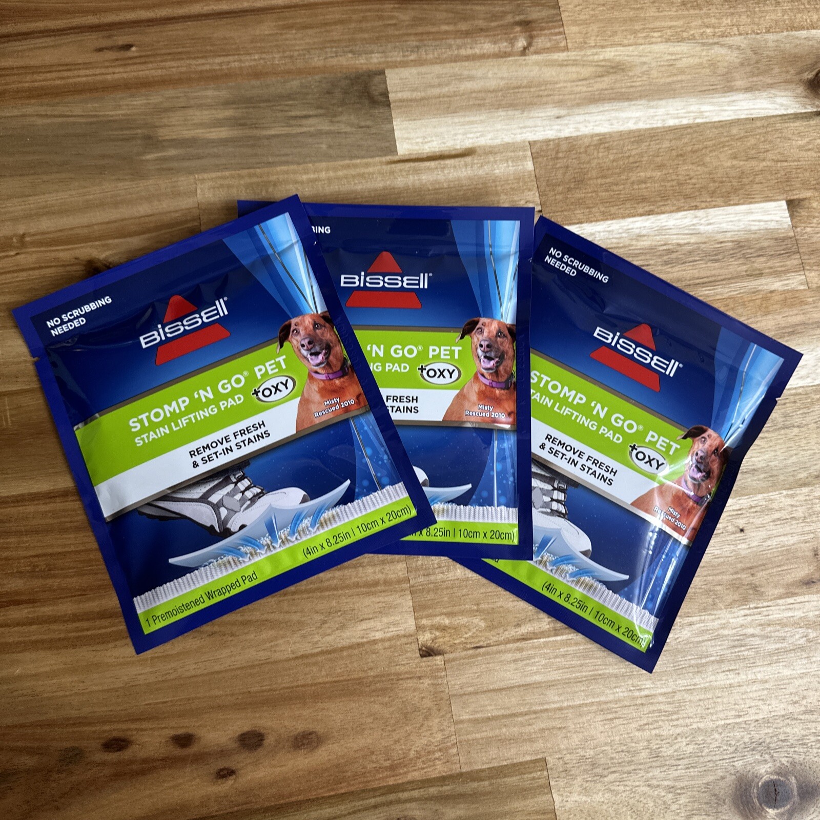 3 Packs New Bissell Stomp N Go Pet Stain Lifting Pads +Oxy For Dog or animal