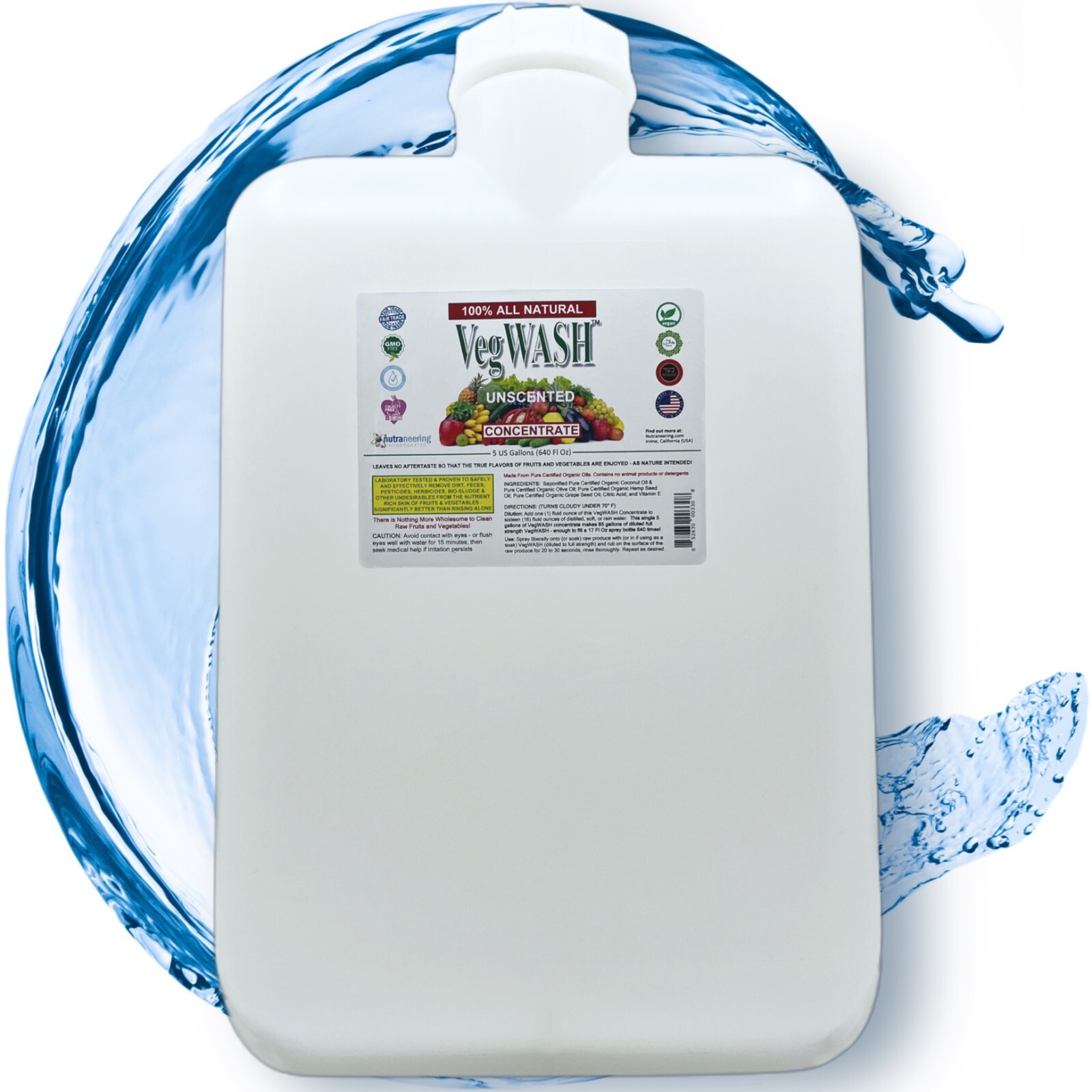 VegWASH™ Raw Produce Cleaner Concentrate (Unscented) – Makes 80 Gallons at $4.87