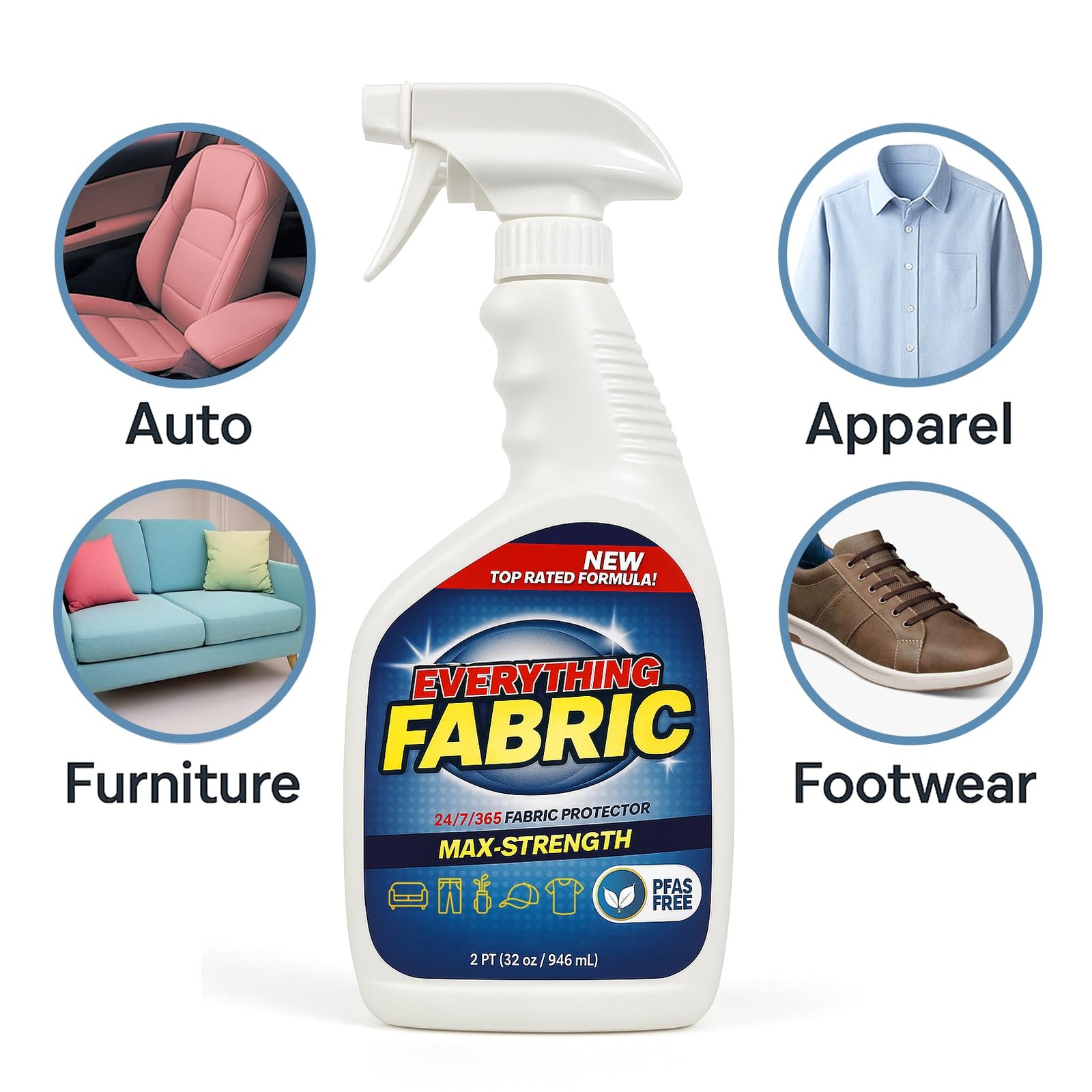 – Max-Strength Fabric Protector Spray, PFAS-Free, 32 oz, Repels Liquids and P…