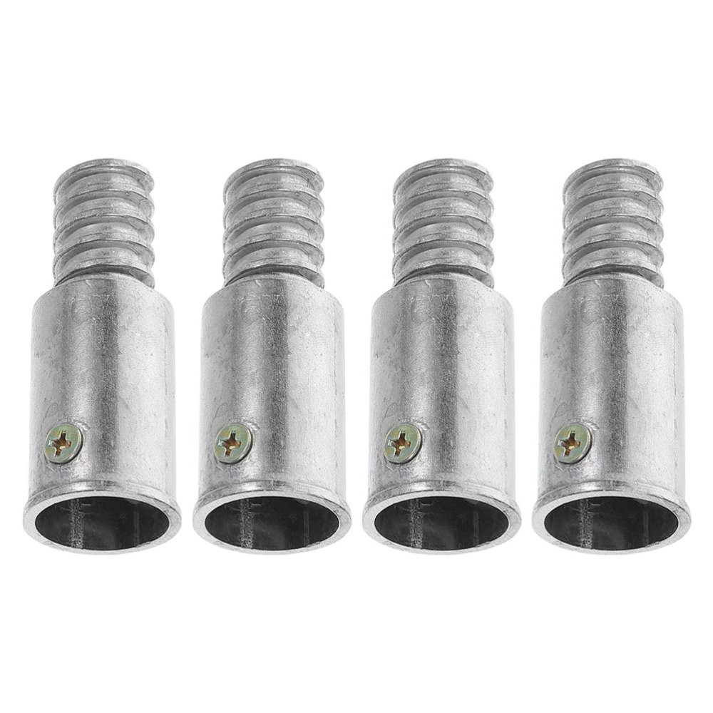 2 Set Threaded Pole End Tip Repair Kit Metal Handle Tips Broom Replacement