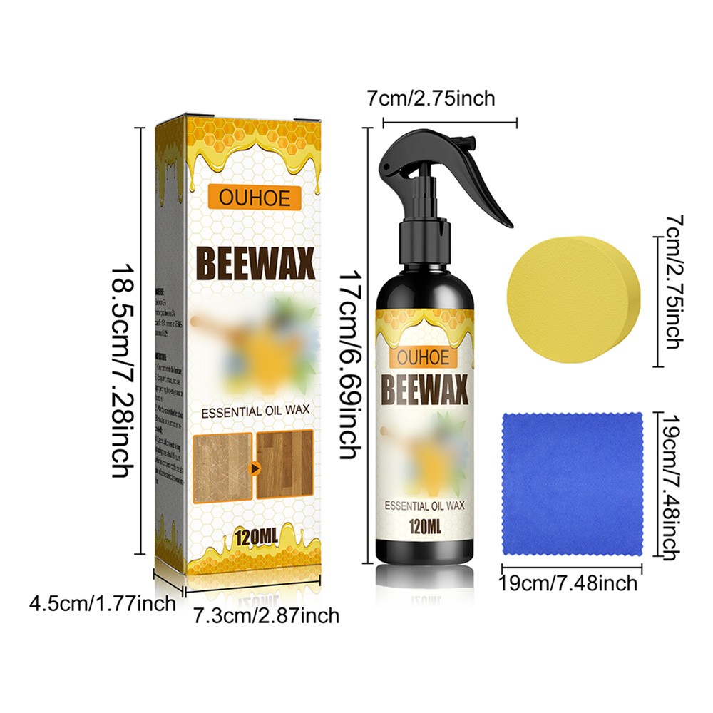 1-3× Natural Bee Wax Furniture Polish Spray w/ Tool Micro-Molecularized Beeswax
