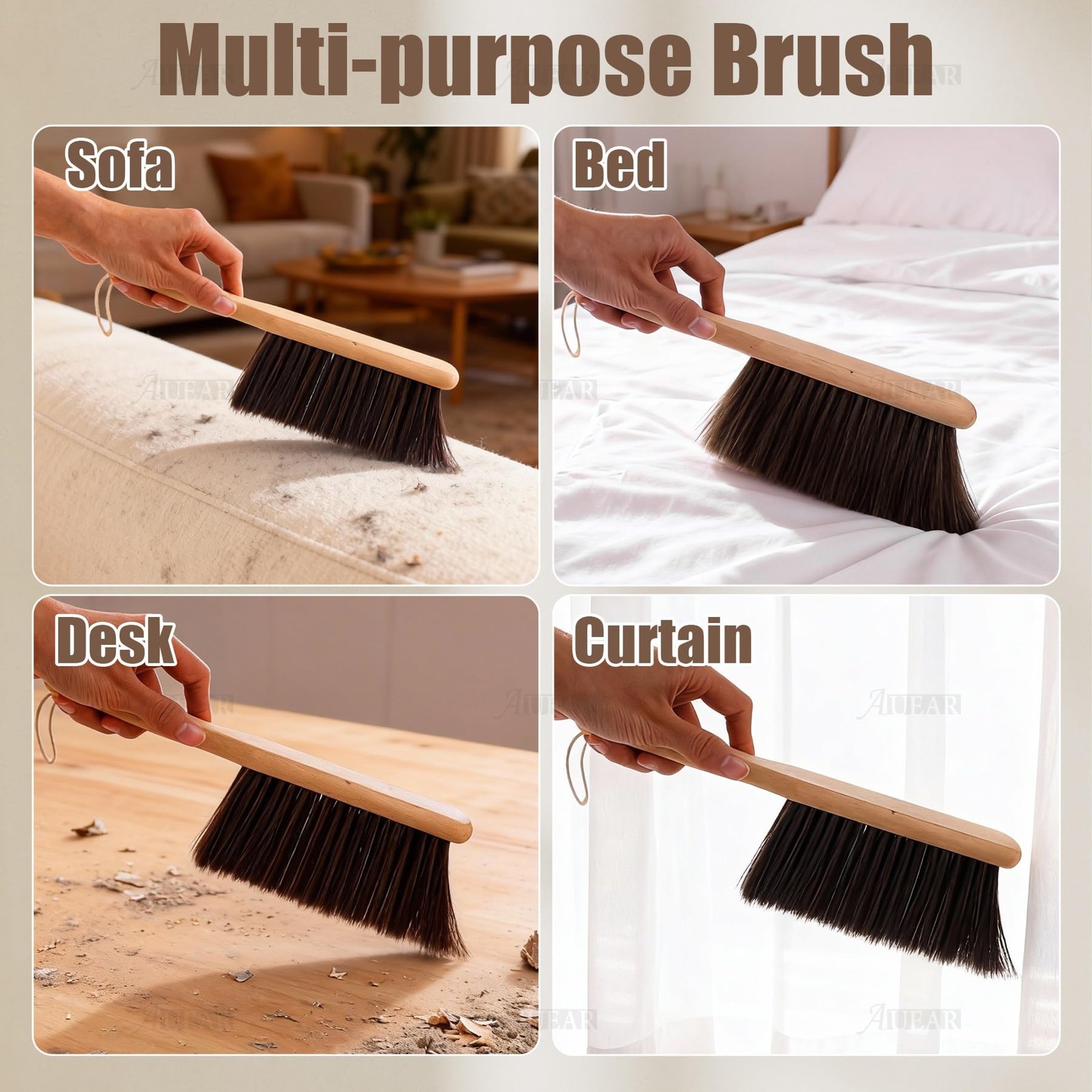 Wood Dusting Brush Cleaning Duster 11.4 Inches Fiber Bench Brushes for Home