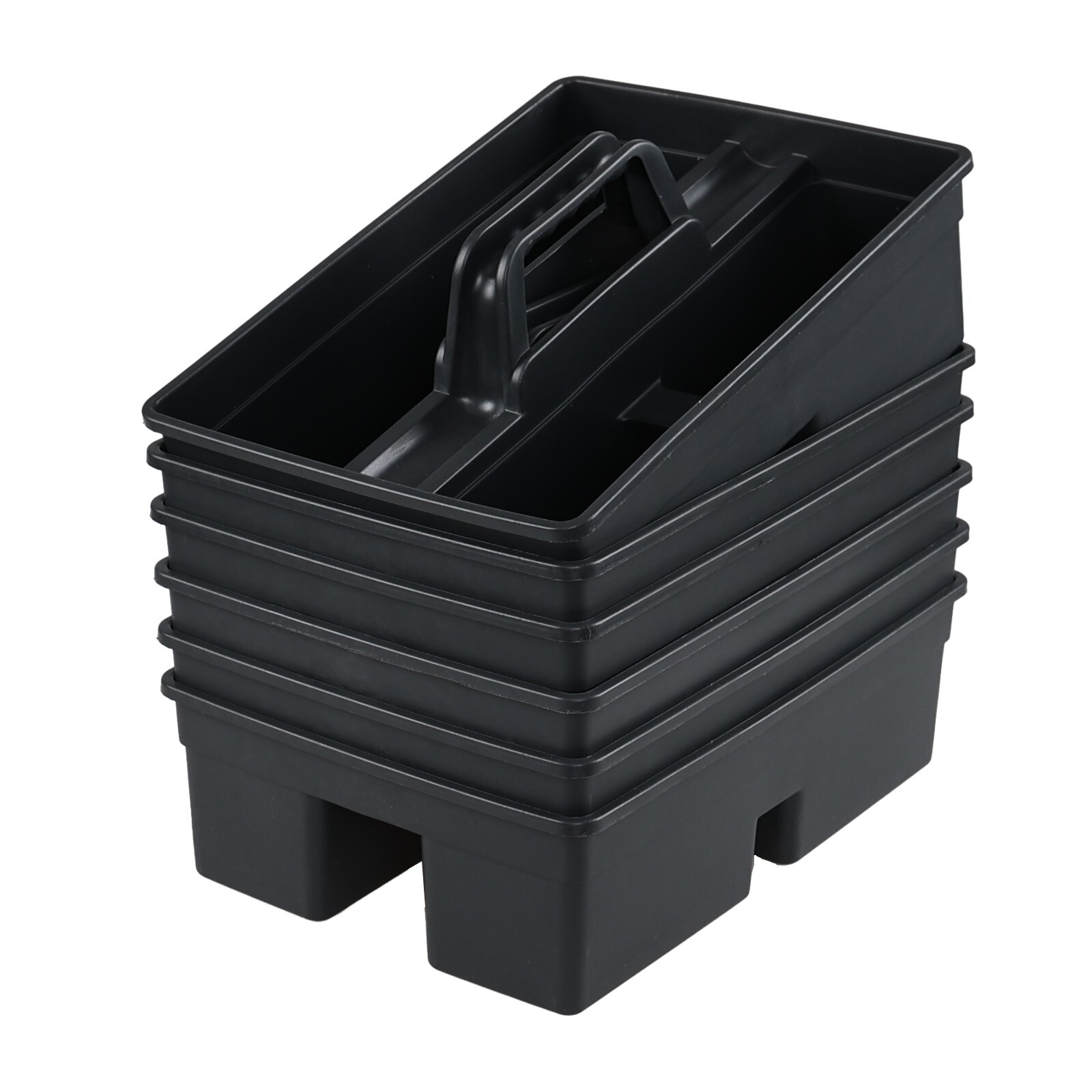 Kekow 6-Packs Large Plastic Cleaning Storage Caddy with Handle Commercial Tool