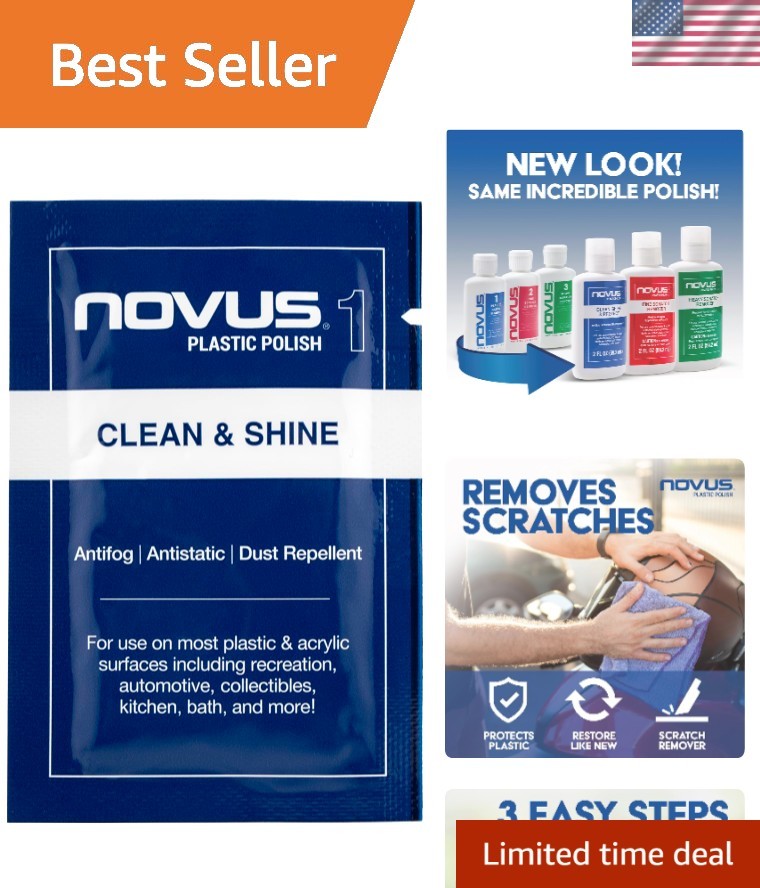 Novus Plastic Clean & Polish #1 Sample Pack – Crystal Clear Finish for 1 Pack